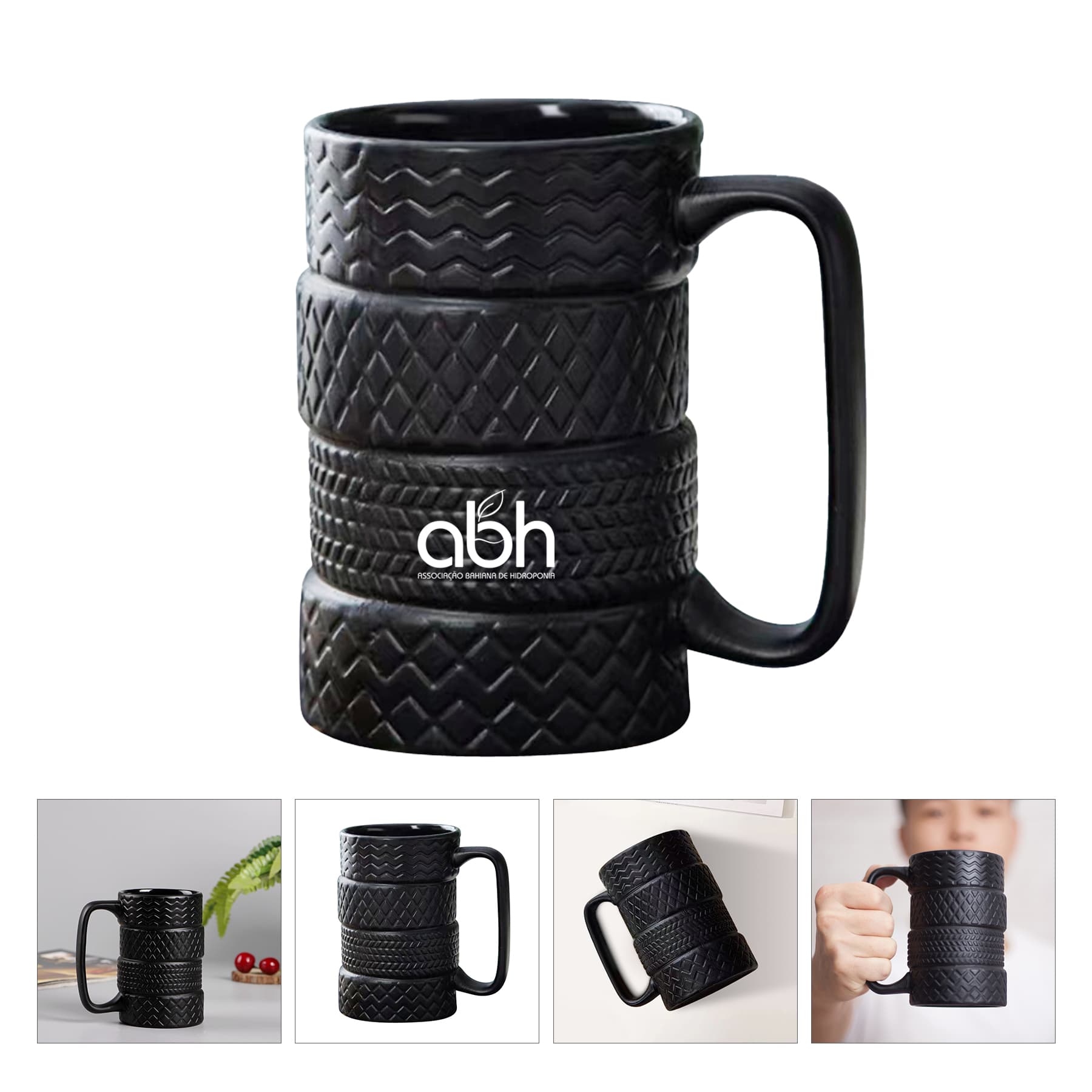 17 oz Ceramic Tire Coffee Mug