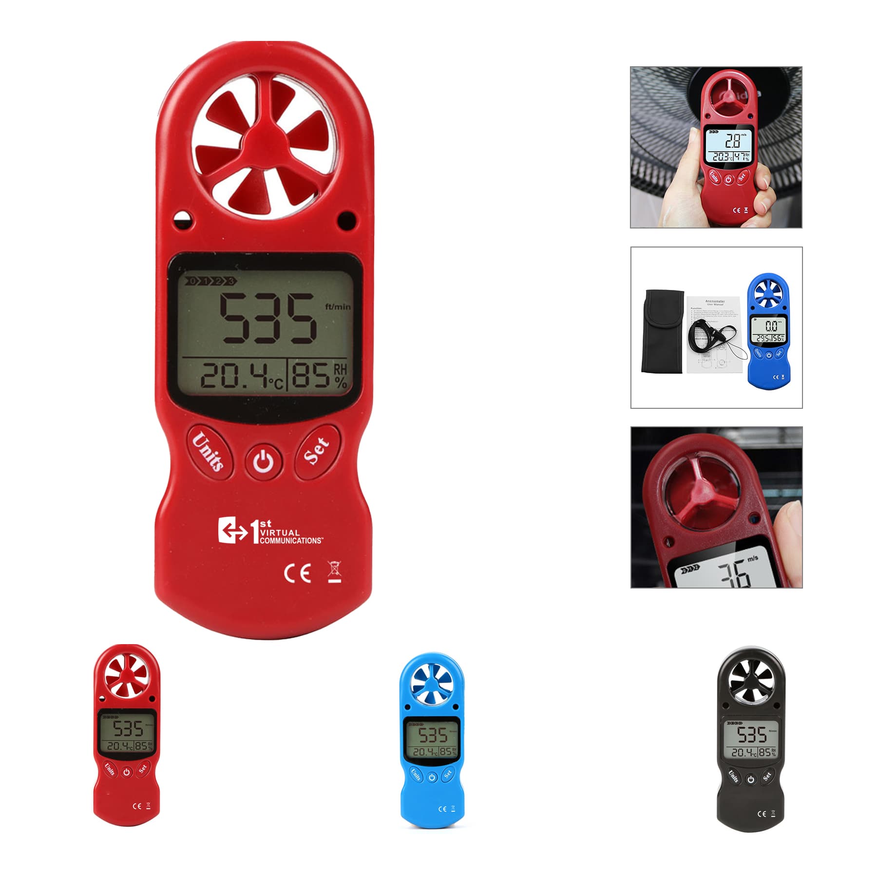 Digital Anemometer with Temperature and Humidity