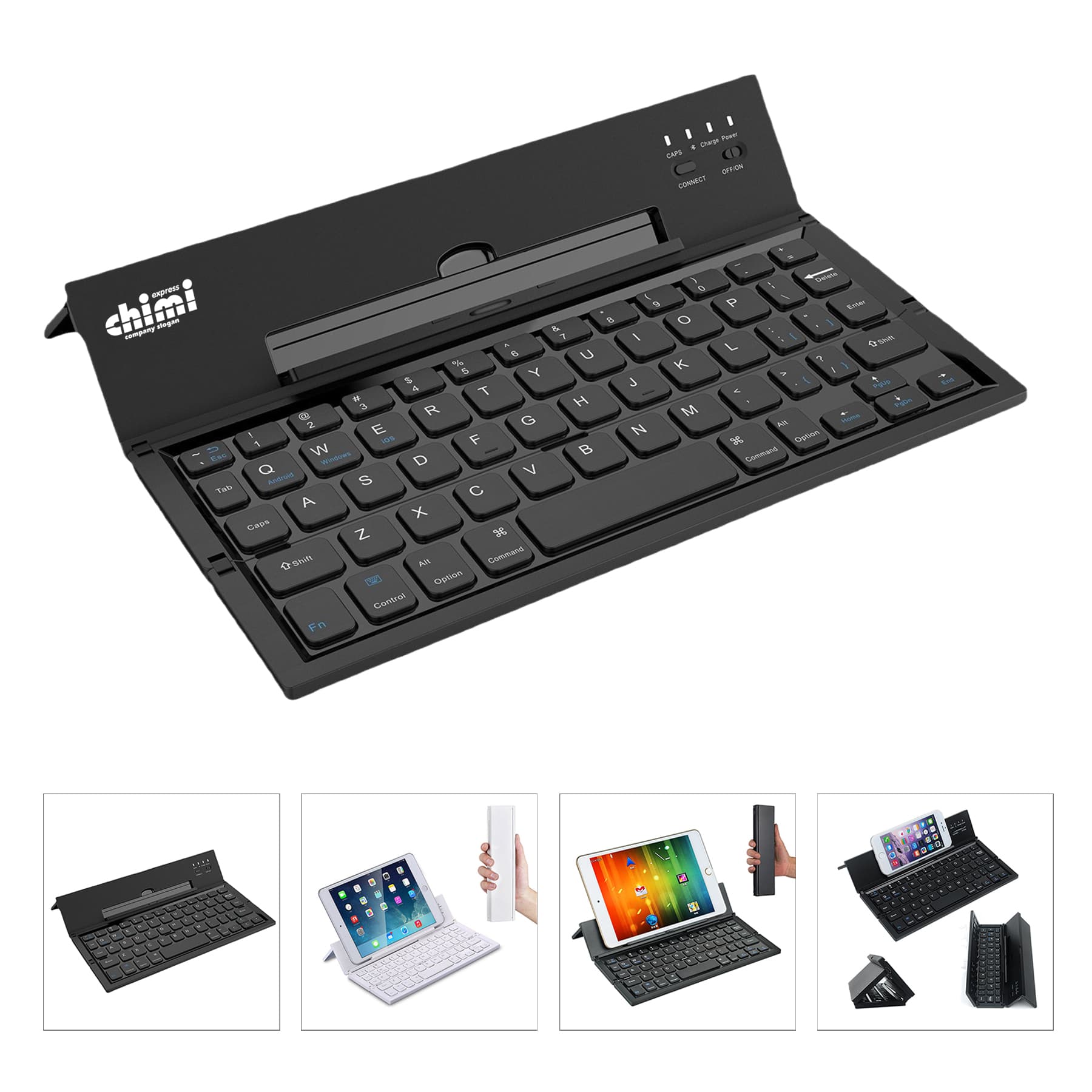 Custom Portable Mini Wireless Foldable Bluetooth Keyboard