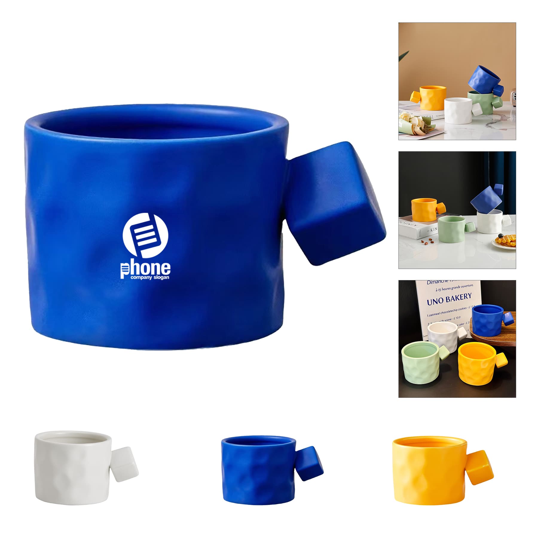 12OZ Ceramic Square Quick Handle Mug & Office Drinking Cup