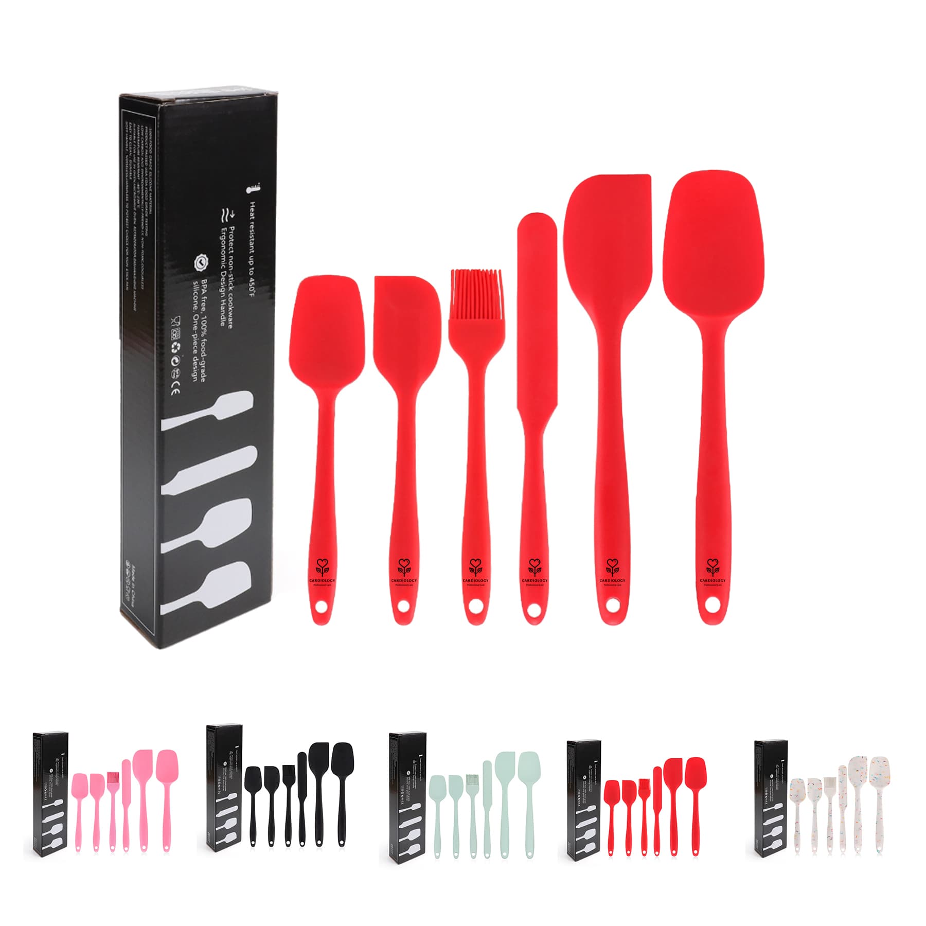 Six Piece Silicone Baking Tool Kits