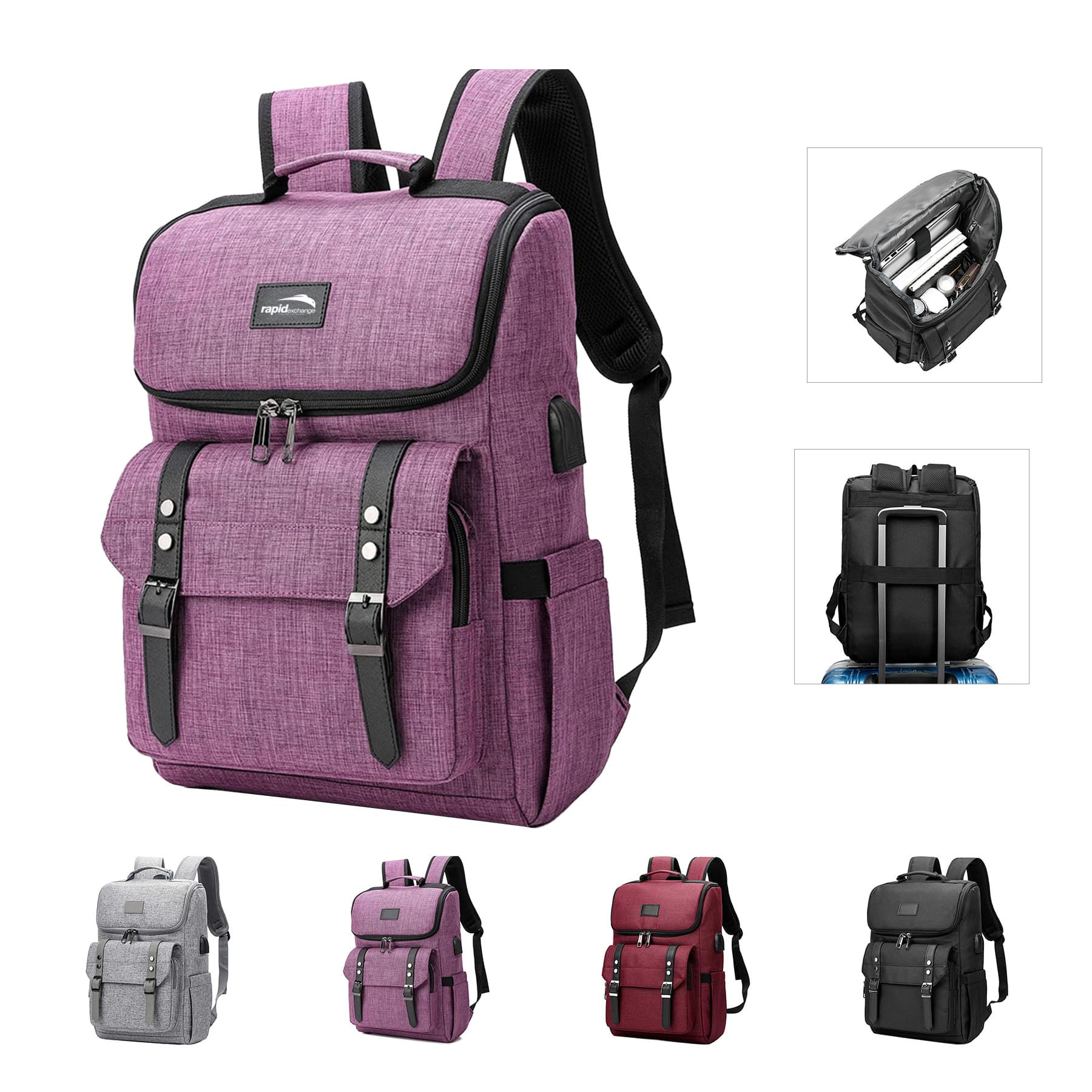 Custom Usb Charging Port Durable Travel Laptop Backpack