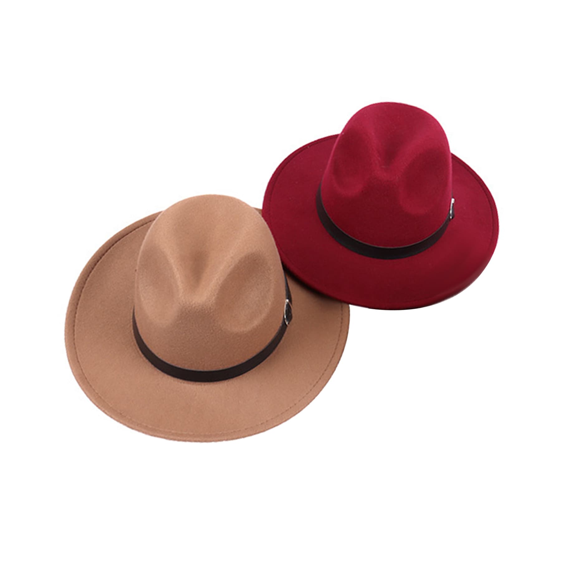 Felt Hat with Flat Brim for Men Women