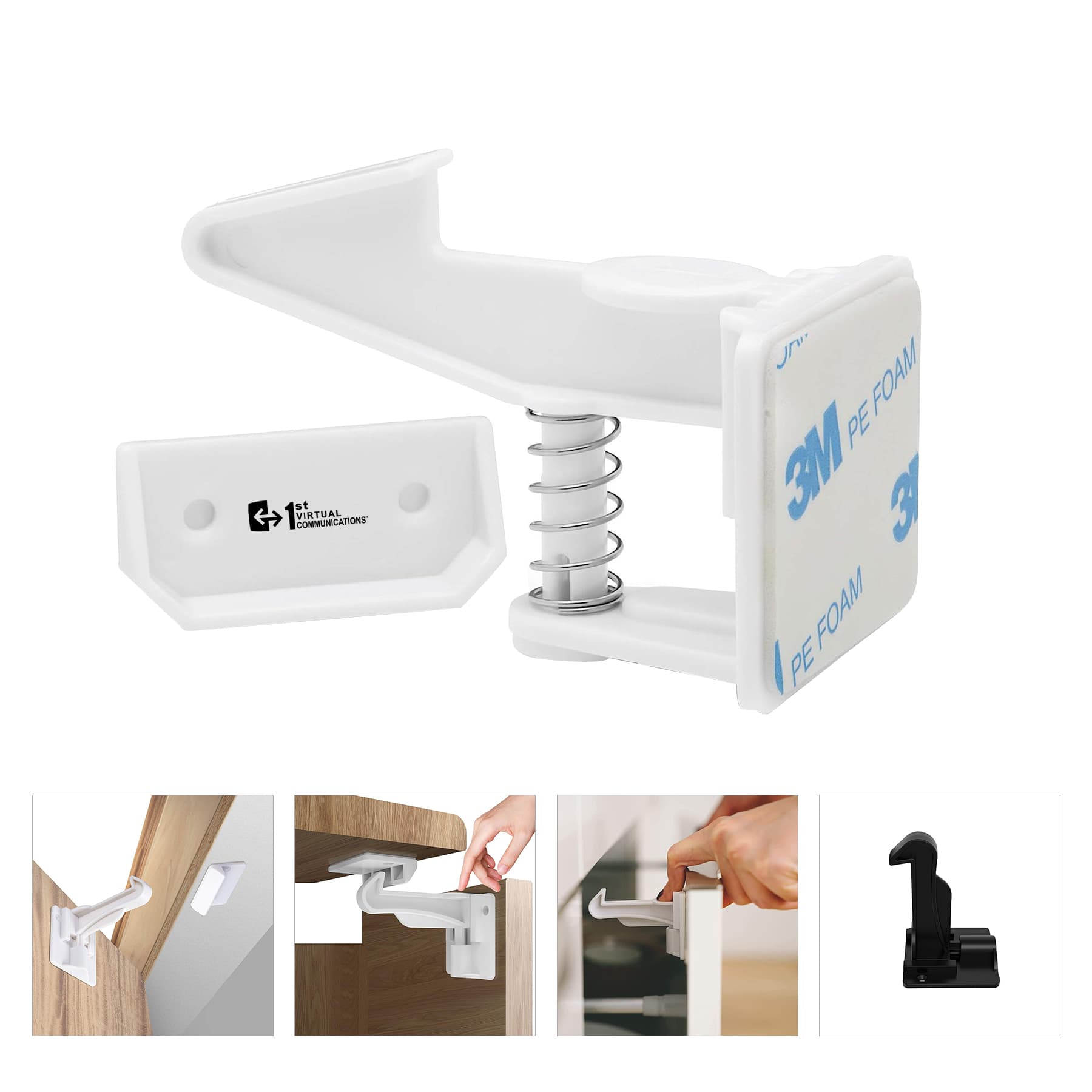 Upgraded Invisible Baby Proofing Cabinet Latch Locks