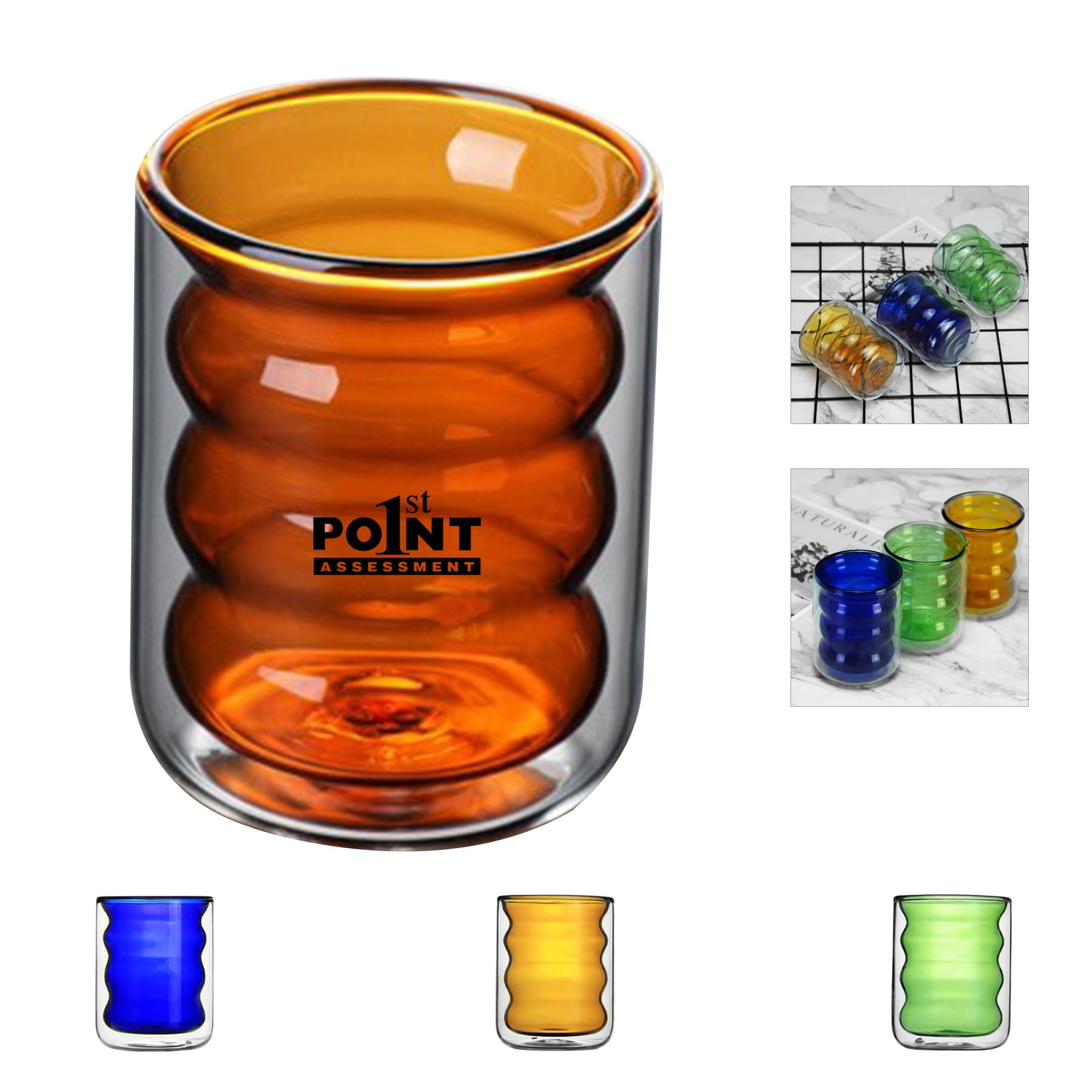 Stemless Double Wall Wave Glasses Cup