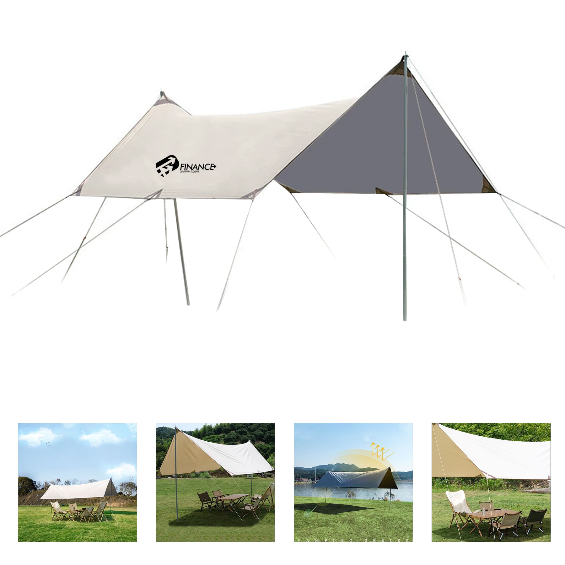 200"X134" Hexagonal Canopy Tent Sun Protection