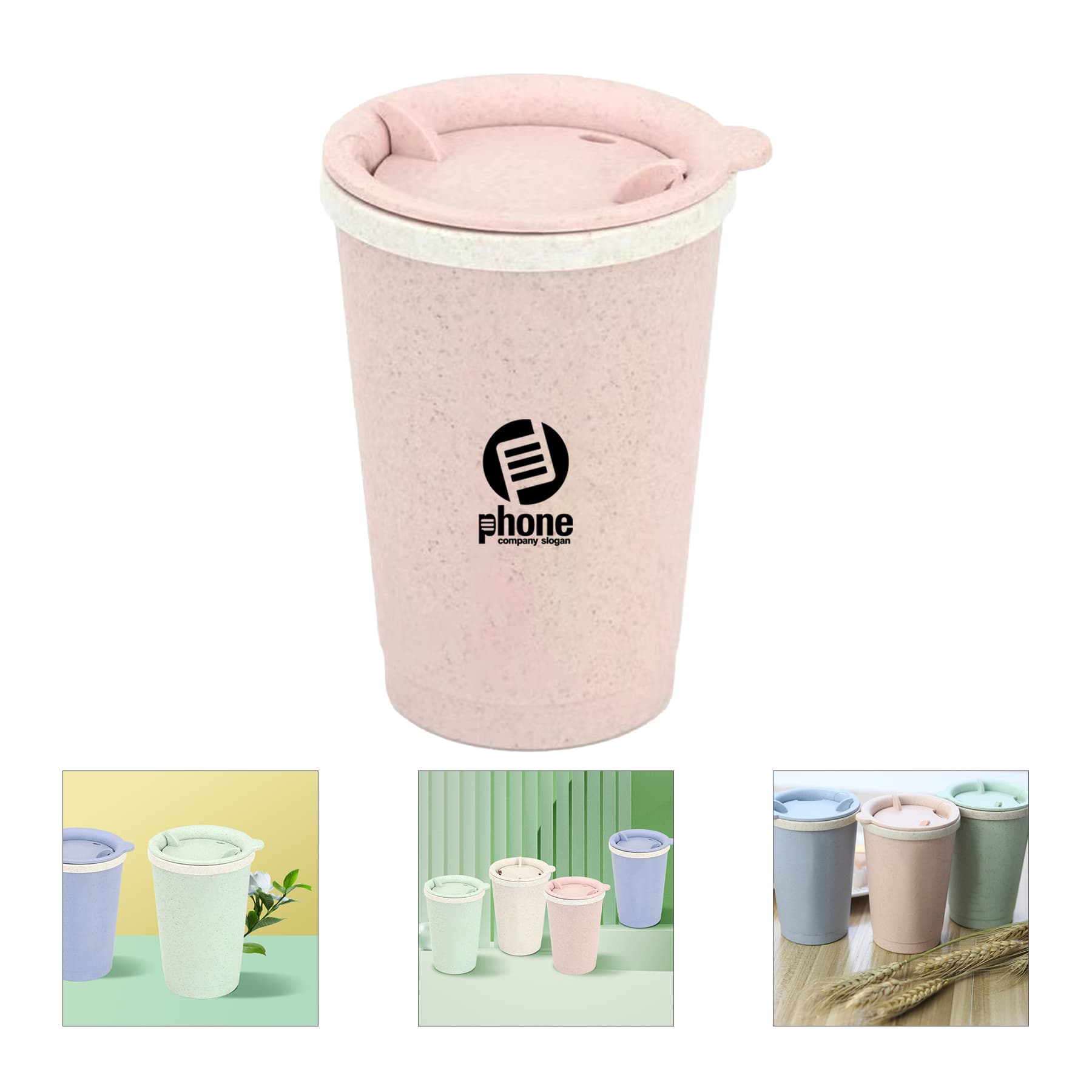 Wheat Straw Cup with Revolved Lid