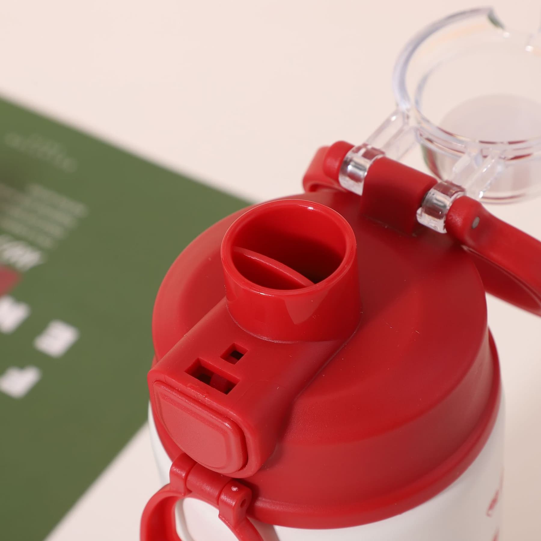 316 Stainless Steel Portable Locking Straw Double Drinking Cup with Handle