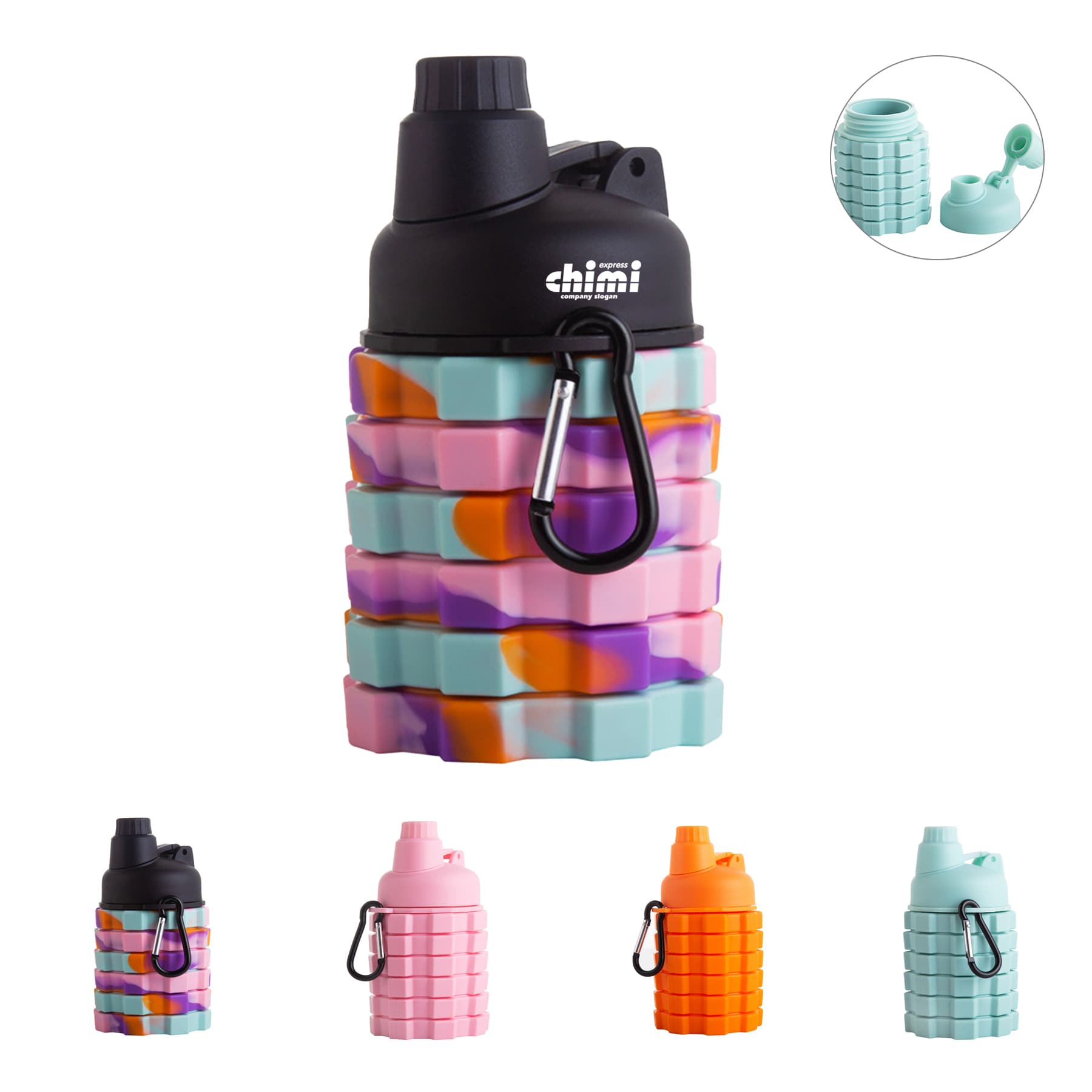 Misspromotion Leakproof BPA Free Collapsible Water Bottle