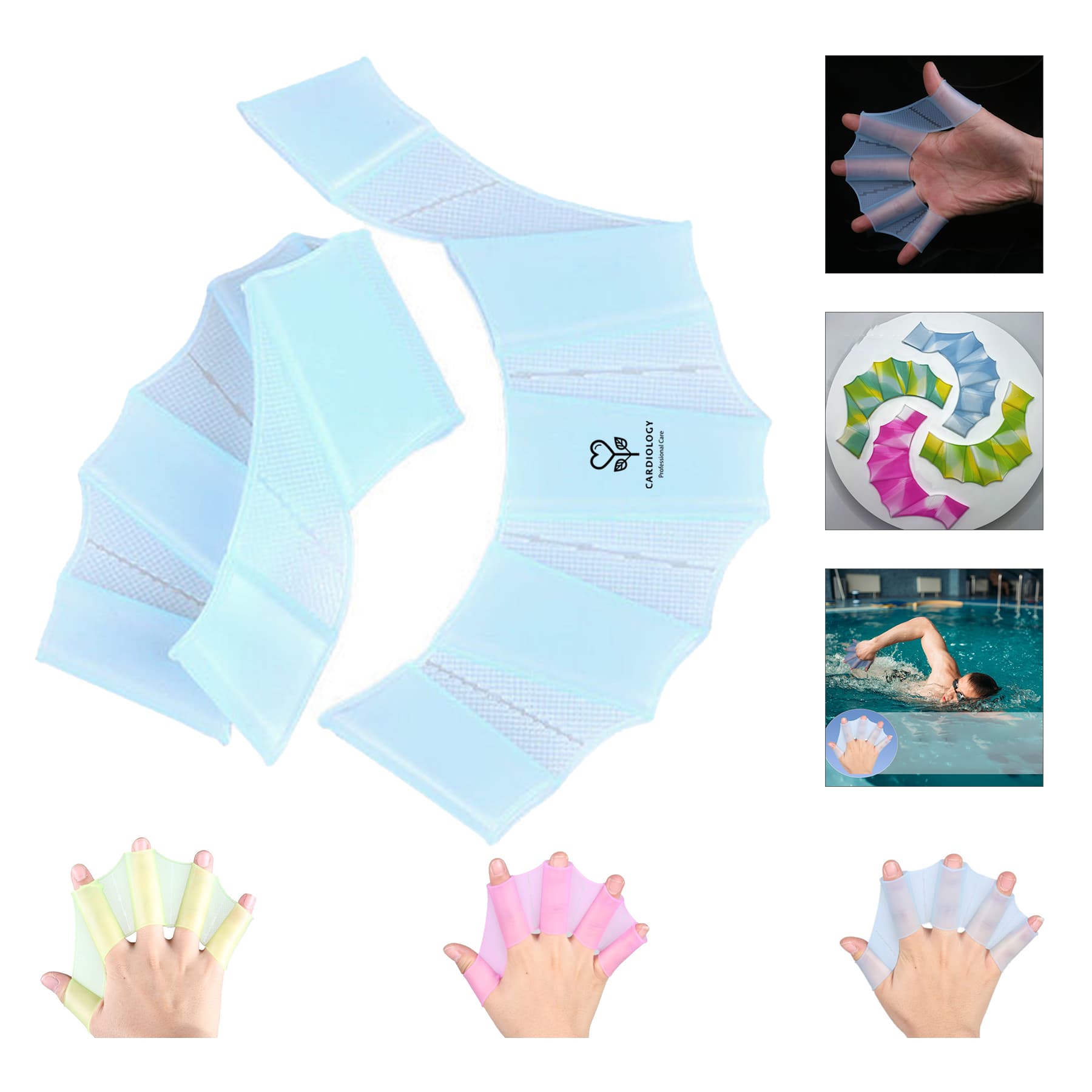 Silicone Swimming Finger Webbed Gloves