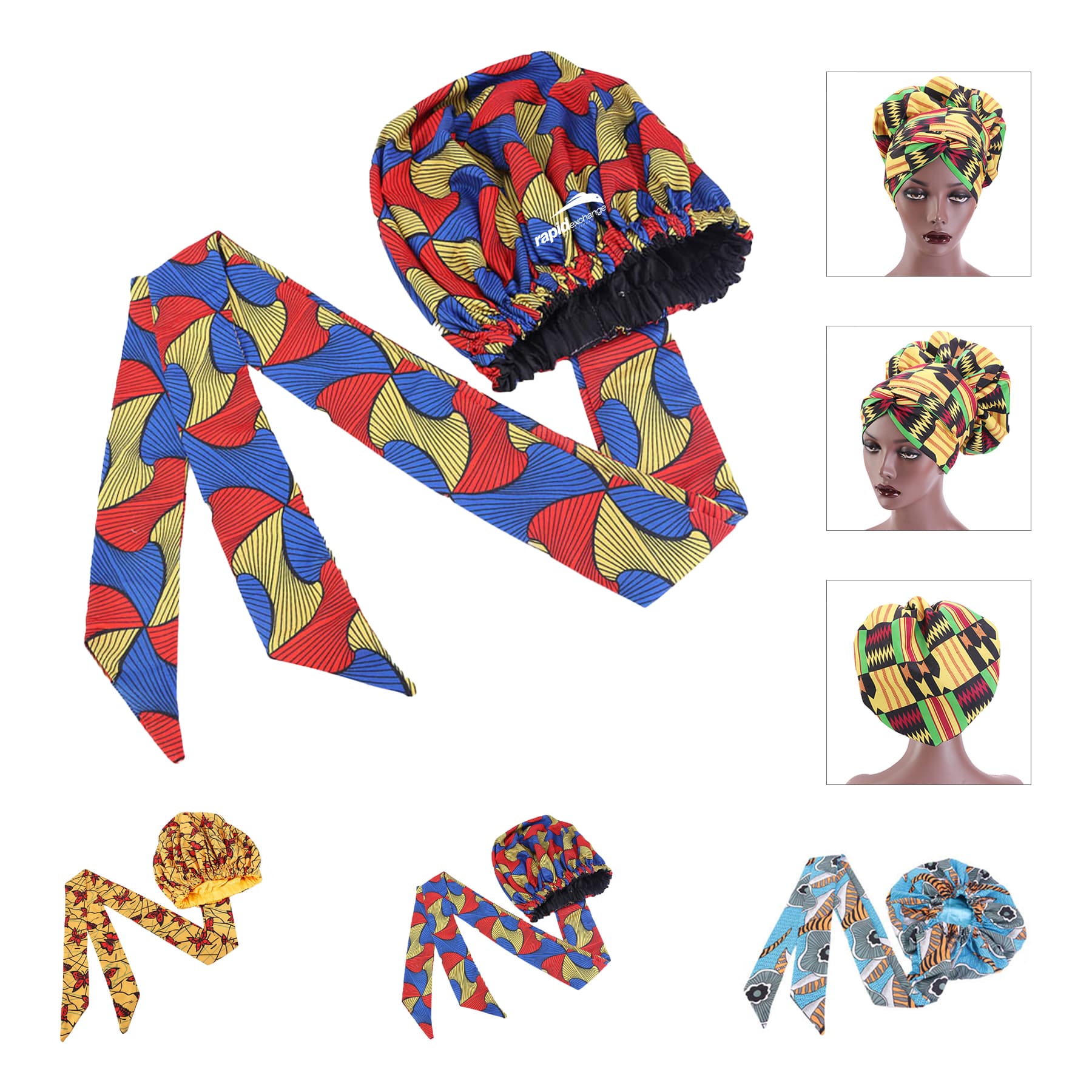 African Print Silk Bonnet Sleep Cap
