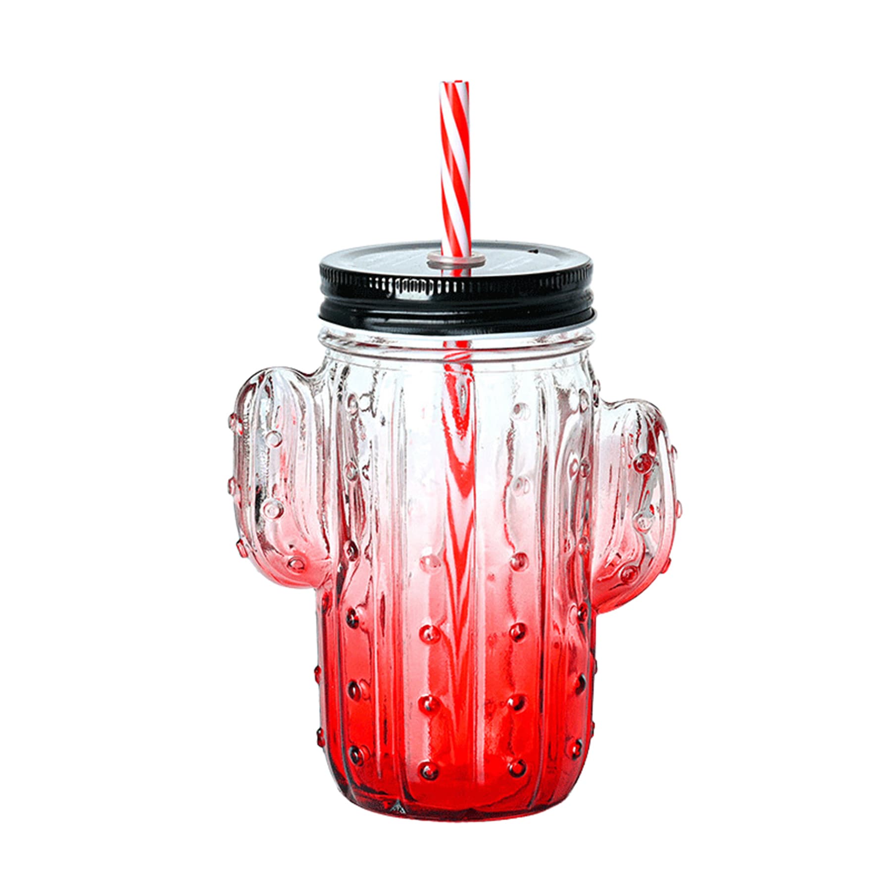 Cactus Mason Cup with Straw