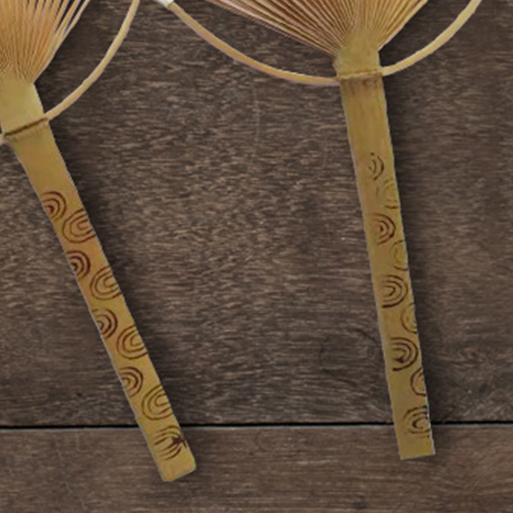 9.5"x15" Custom Paddle Fan With Long Bamboo Handle