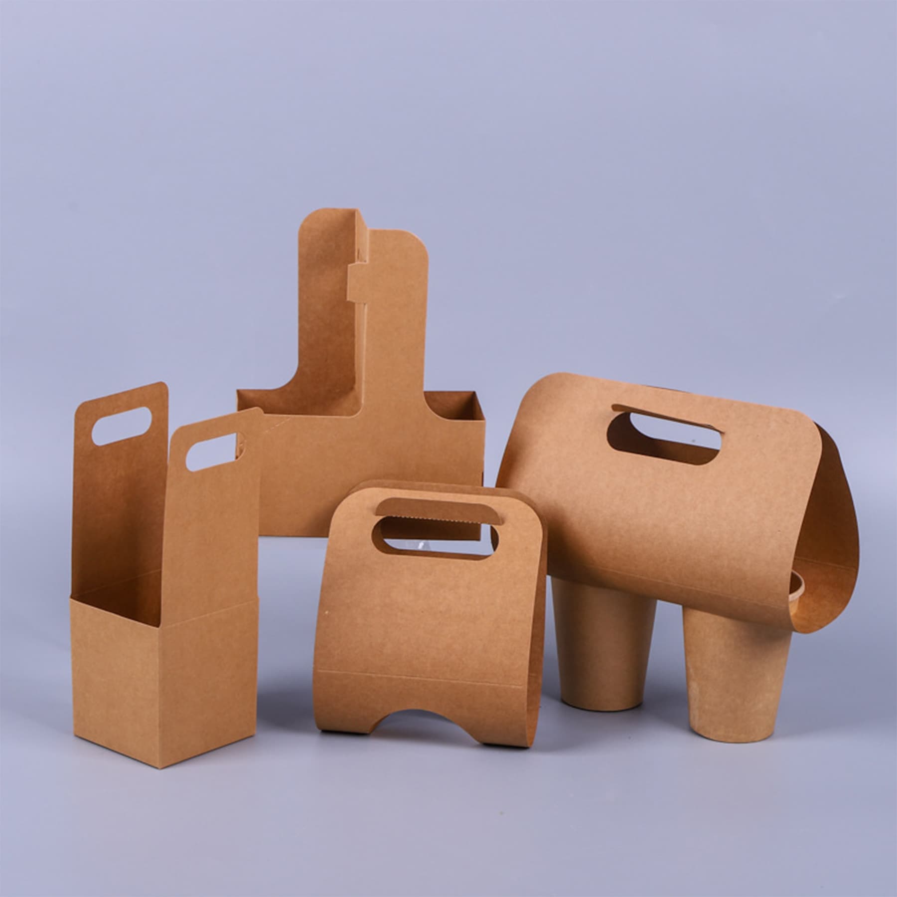 Disposable Kraft Take out Coffee Cup Holder