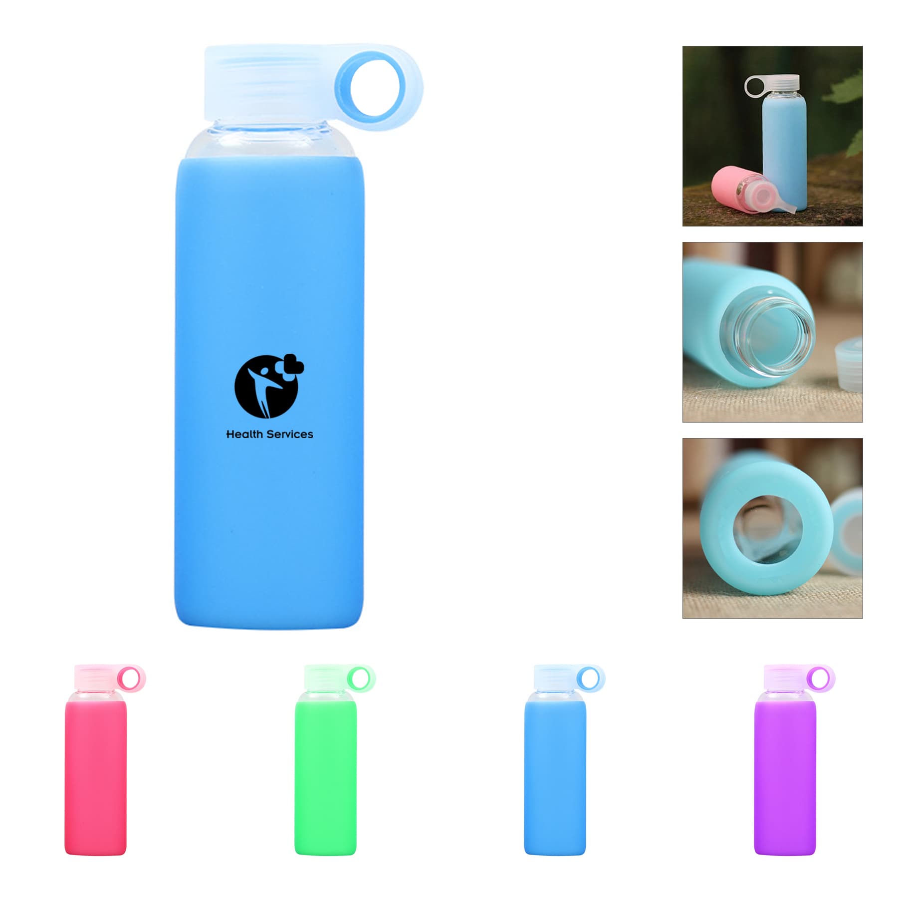 12oz Glass Cup with Silicone Sleeve