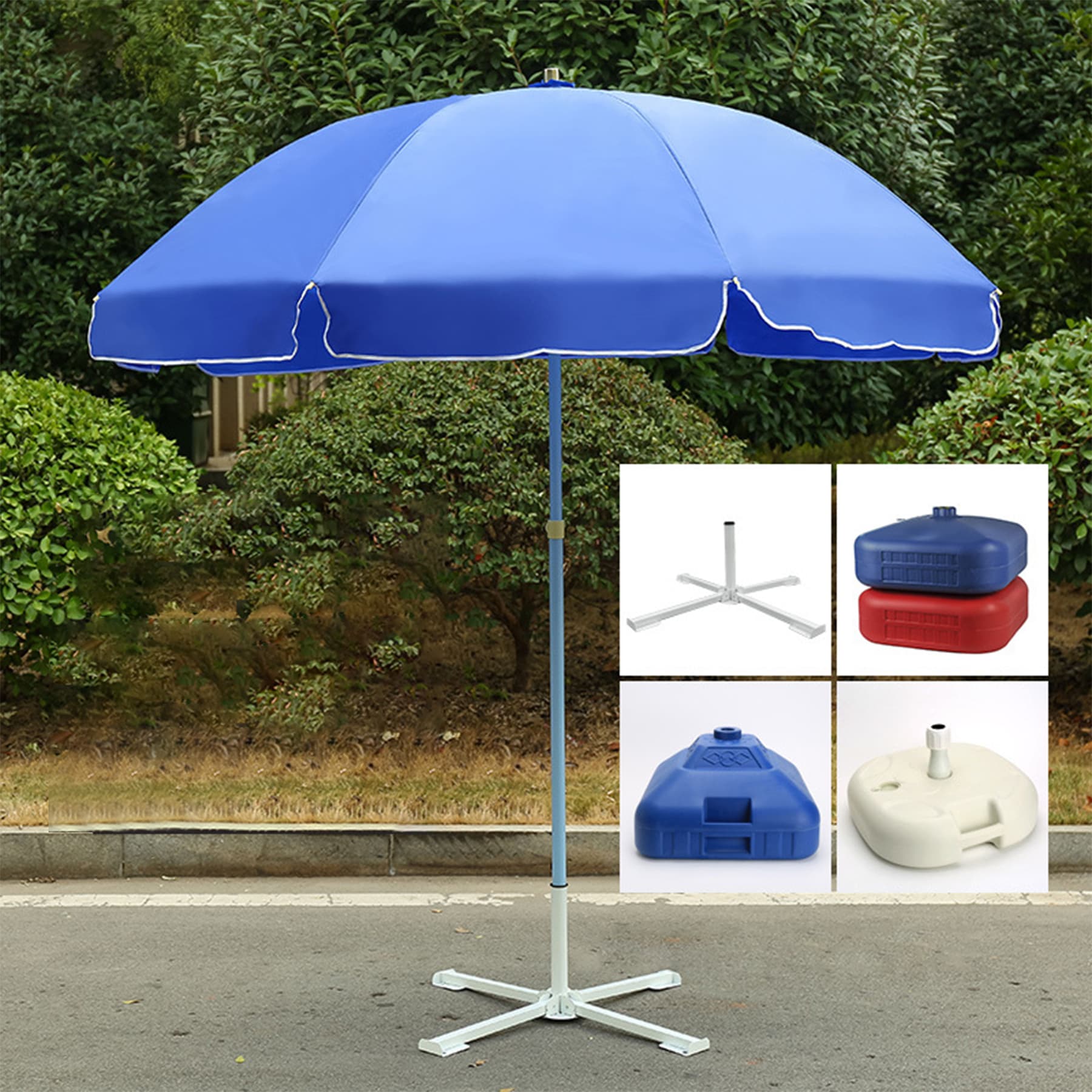 10 FT Portable Advertising Sunshade Umbrella With Cross Base