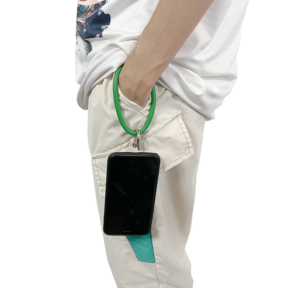 Round Silicone Bracelet Keychain