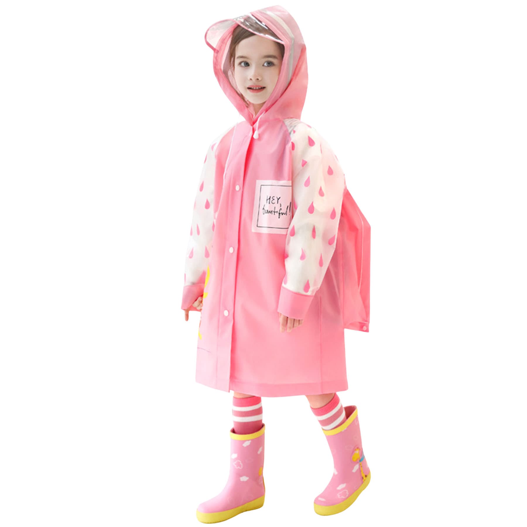 Kids Waterproof Hooded Rain Poncho