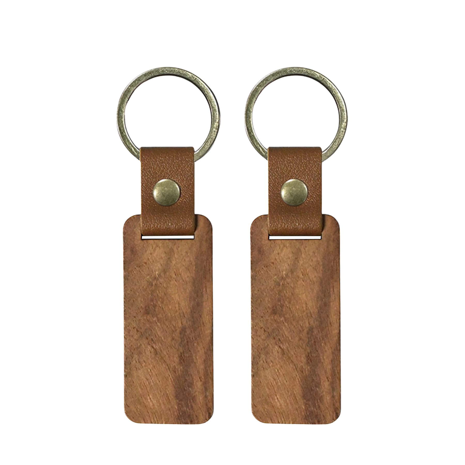 Wooden Keychain with Bark