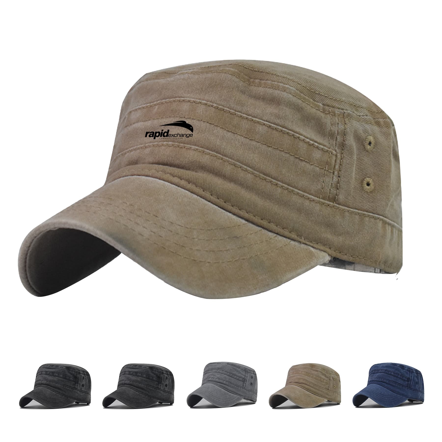 Washed Cotton Hat Distressed Cadet Cap Military Army Style