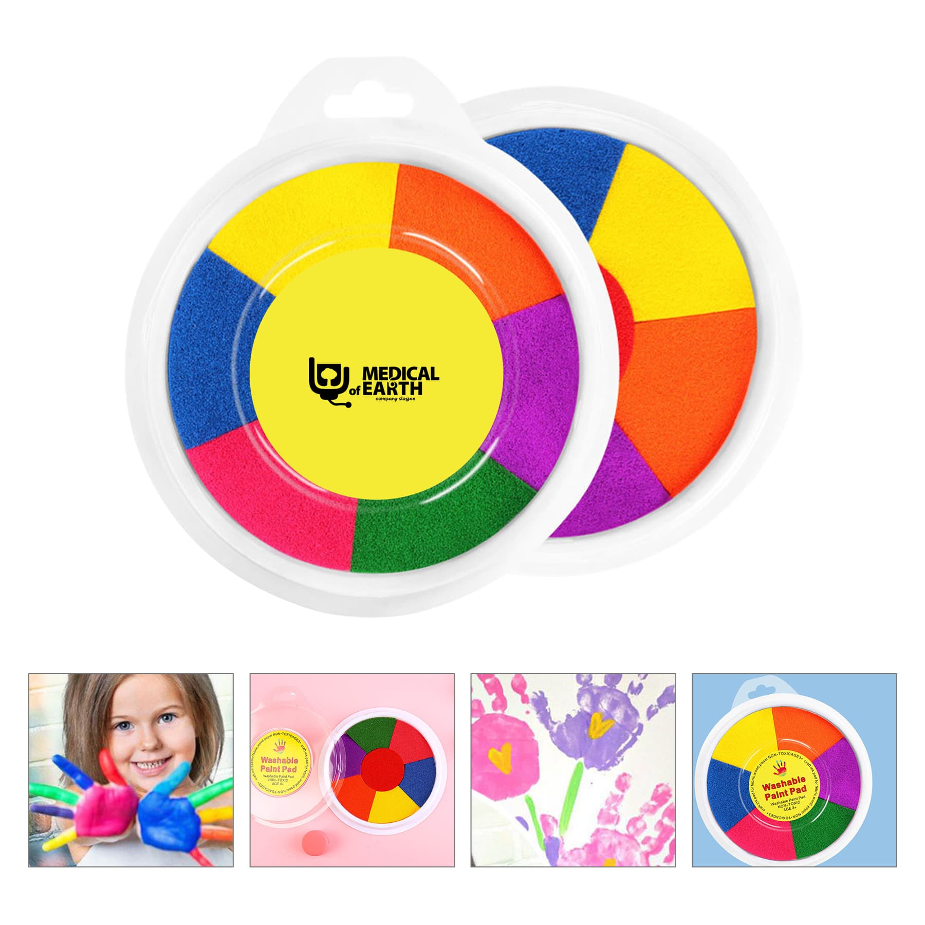 7'' Kids Stamp DIY Finger Color-Painting ink pads