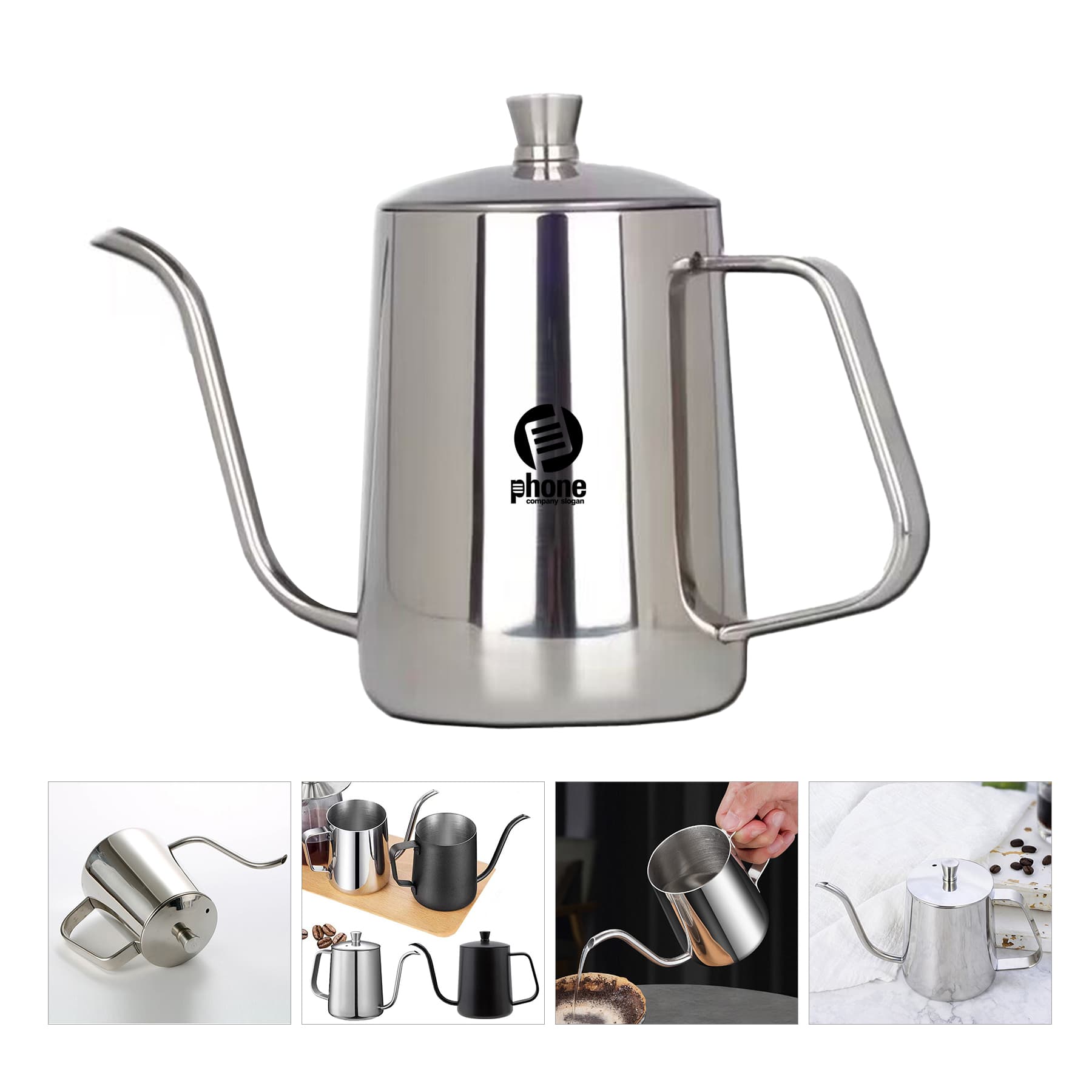 350ml Stainless Gooseneck Pour Over Coffee Kettles Tea Pots