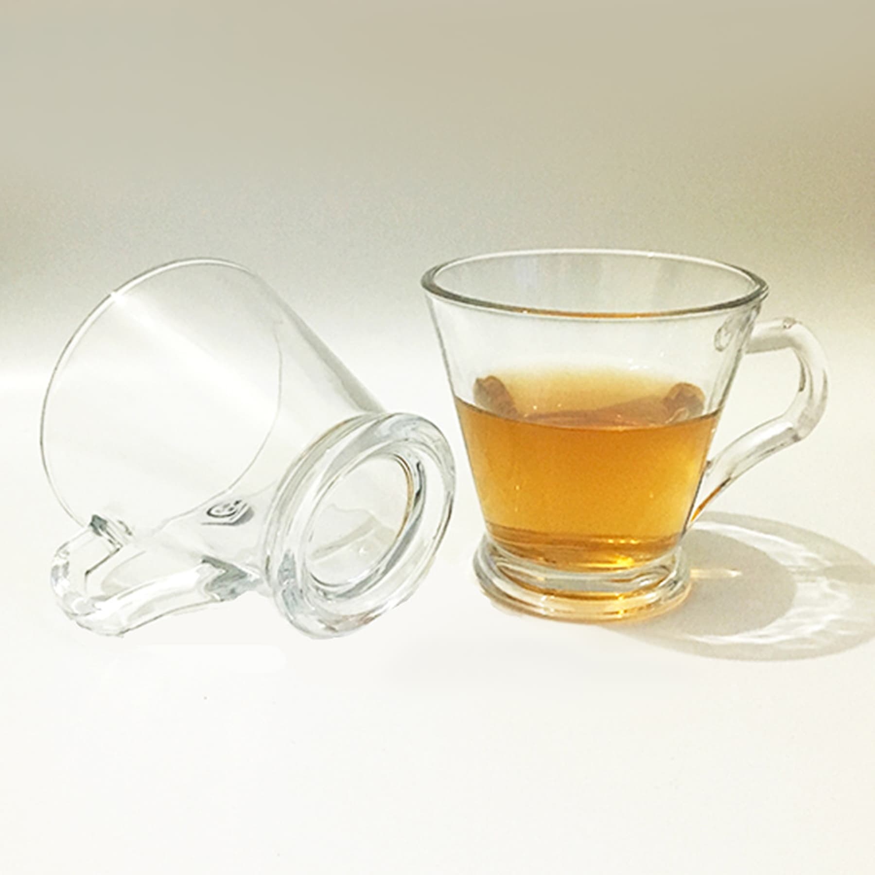 6 oz Classic Glass Coffee Mugs w/ Custom Logo & Handle Cups