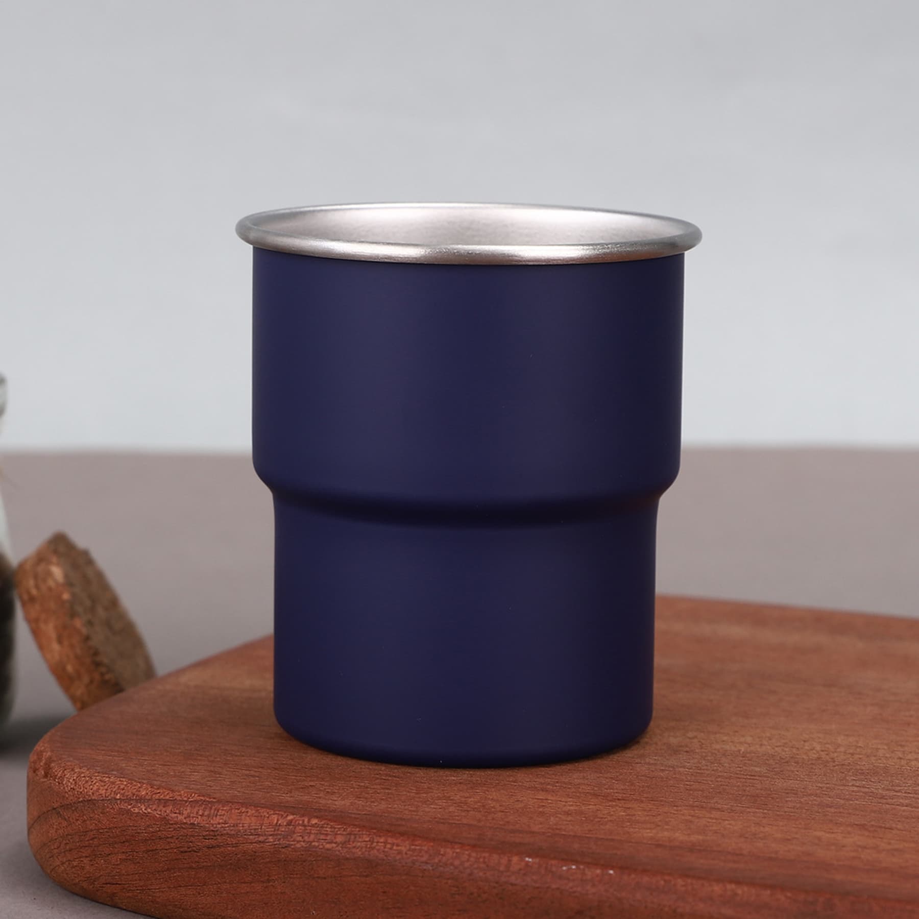 Logo Design 304 Stainless Steel Single Layer Rolled Edge Step Cup Outdoor Camping Handle Cup Ins High Aesthetic Handy Cup