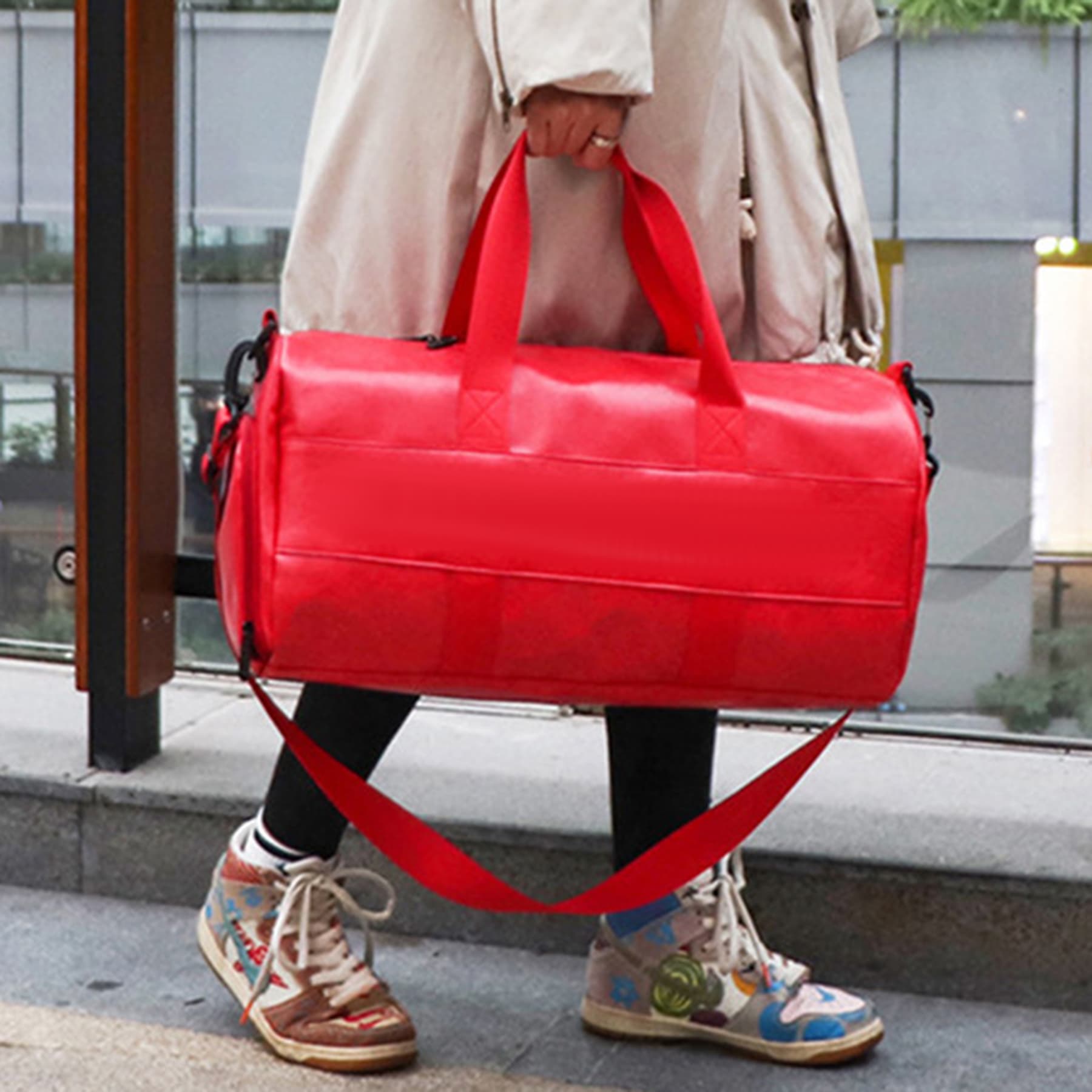 PU Travel Sports Duffel Bag Yoga Gym Handbag