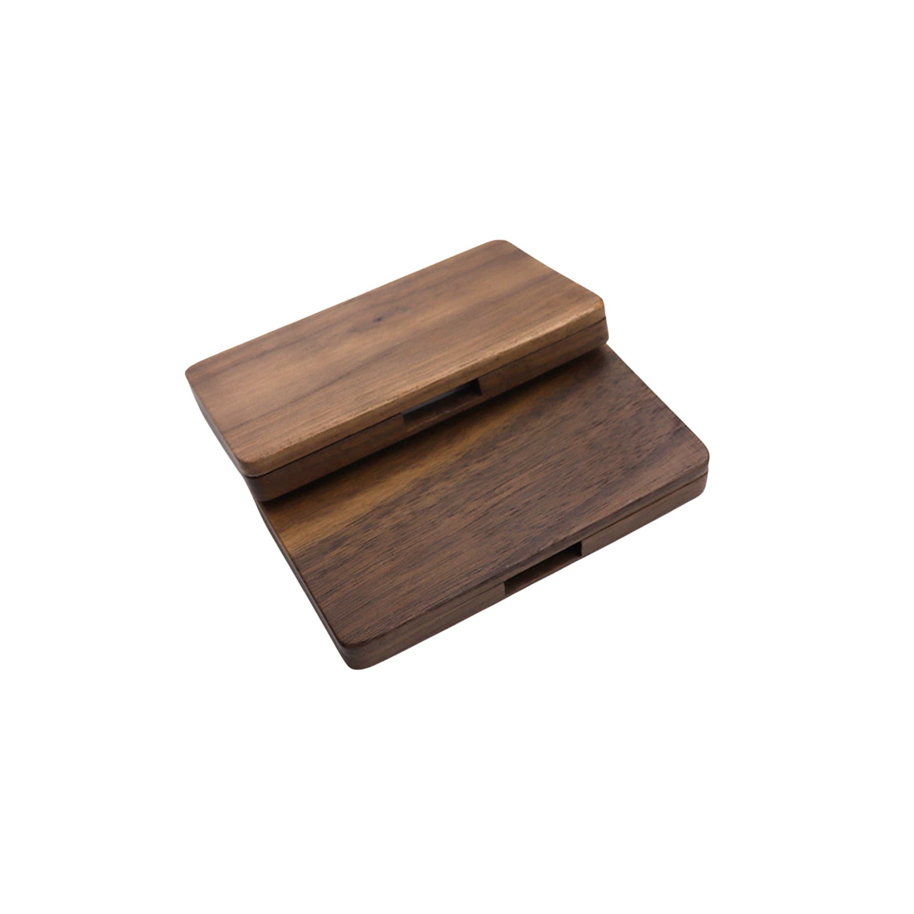 Portable Solid Wood Business Card Holder Magnetic Box