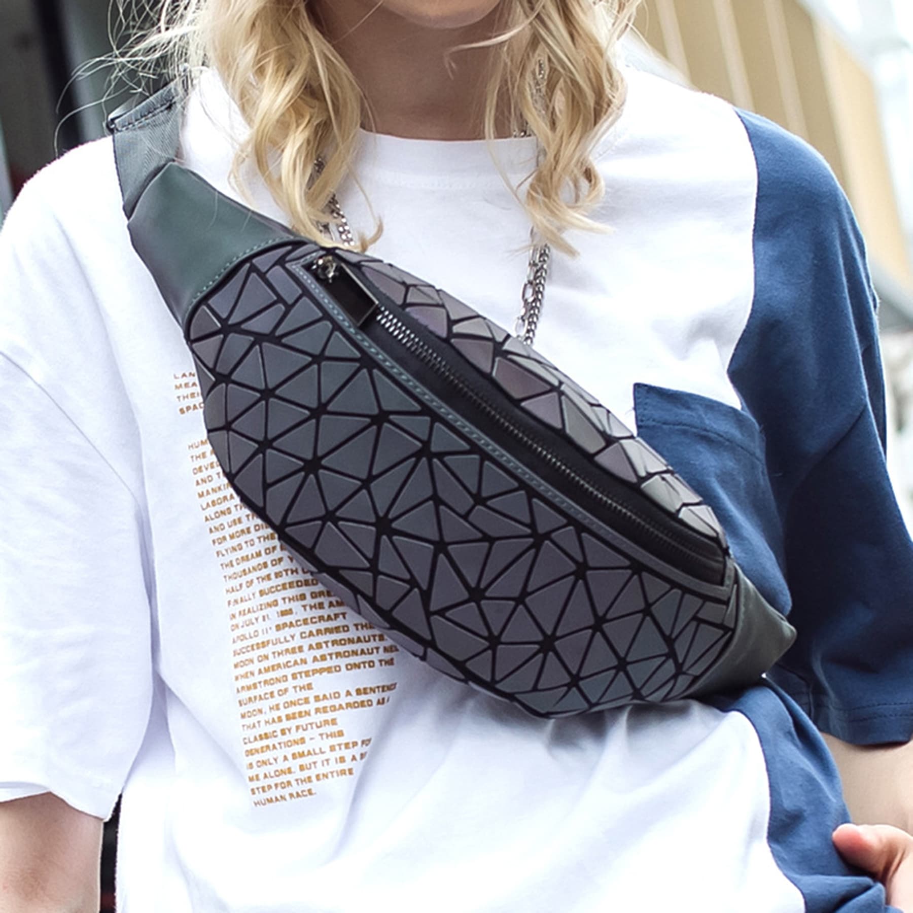 Luminous Geometric Waist Bag