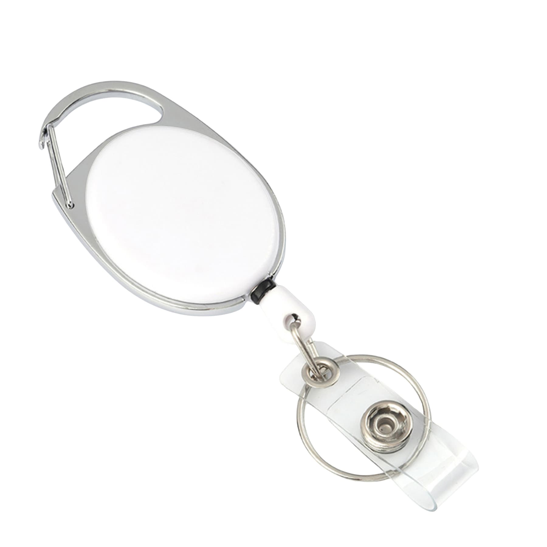 Oval Carabiner Badge Reel w/ Back Clip