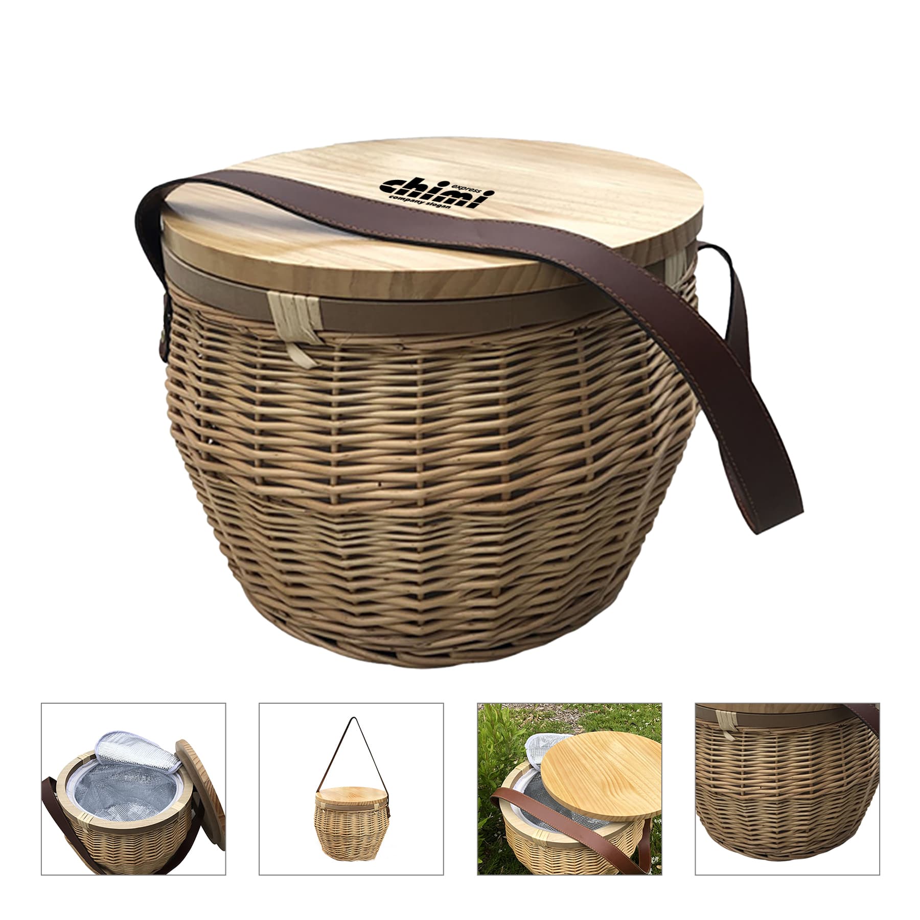 Insulated Picnic Basket with lid and Handle