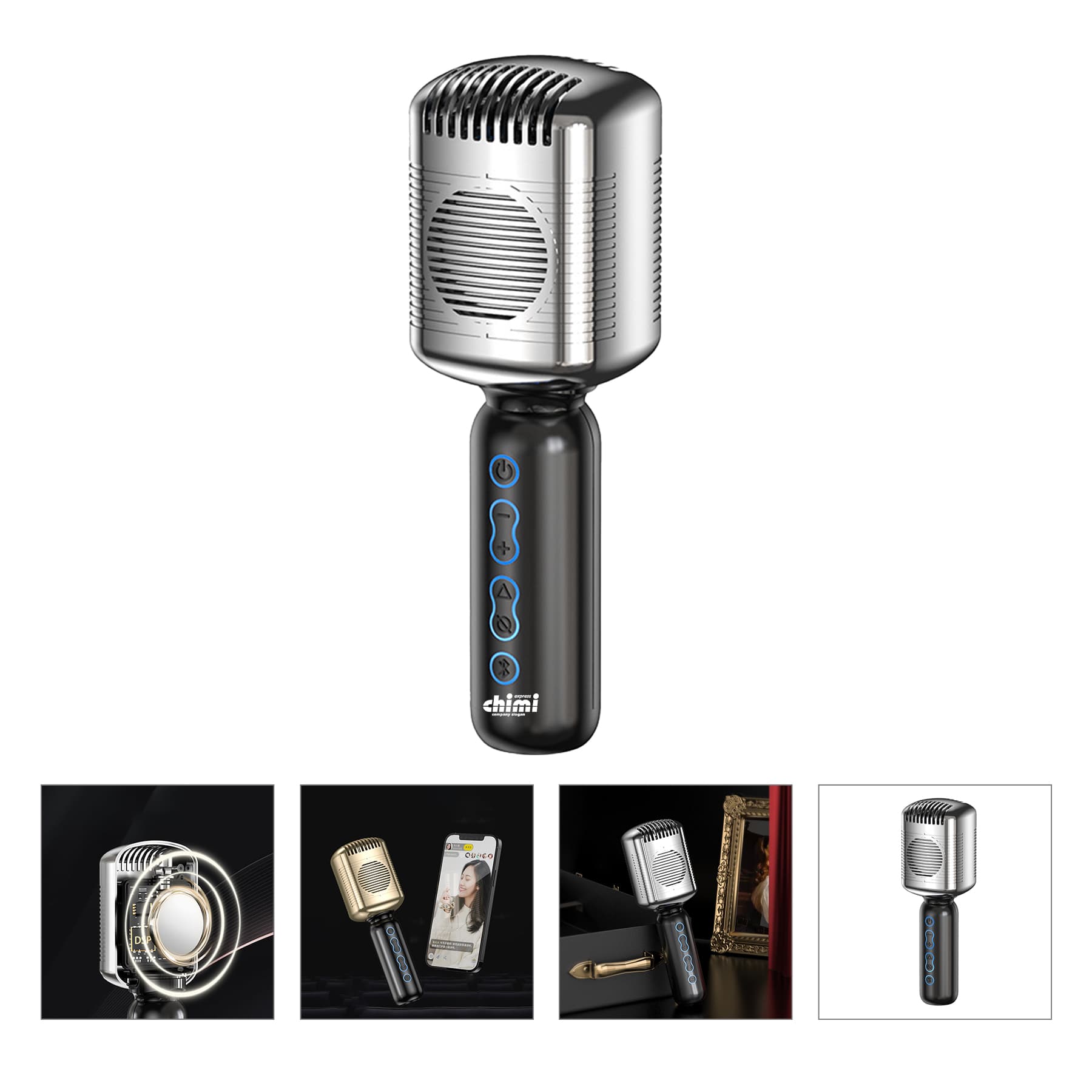Vintage Karaoke Microphone With Speaker