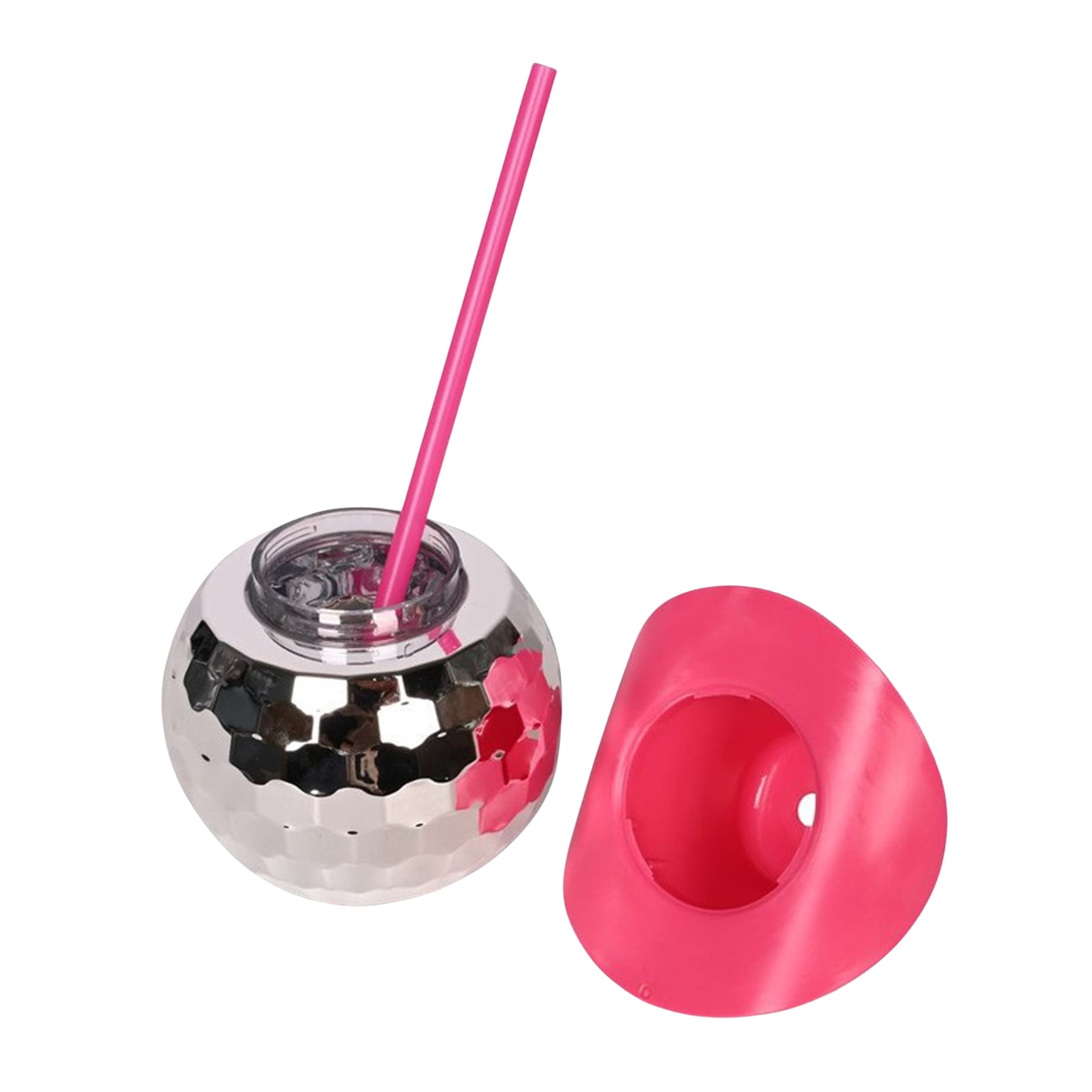 Party Disco Ball Cowboy Hat Cup with Straw