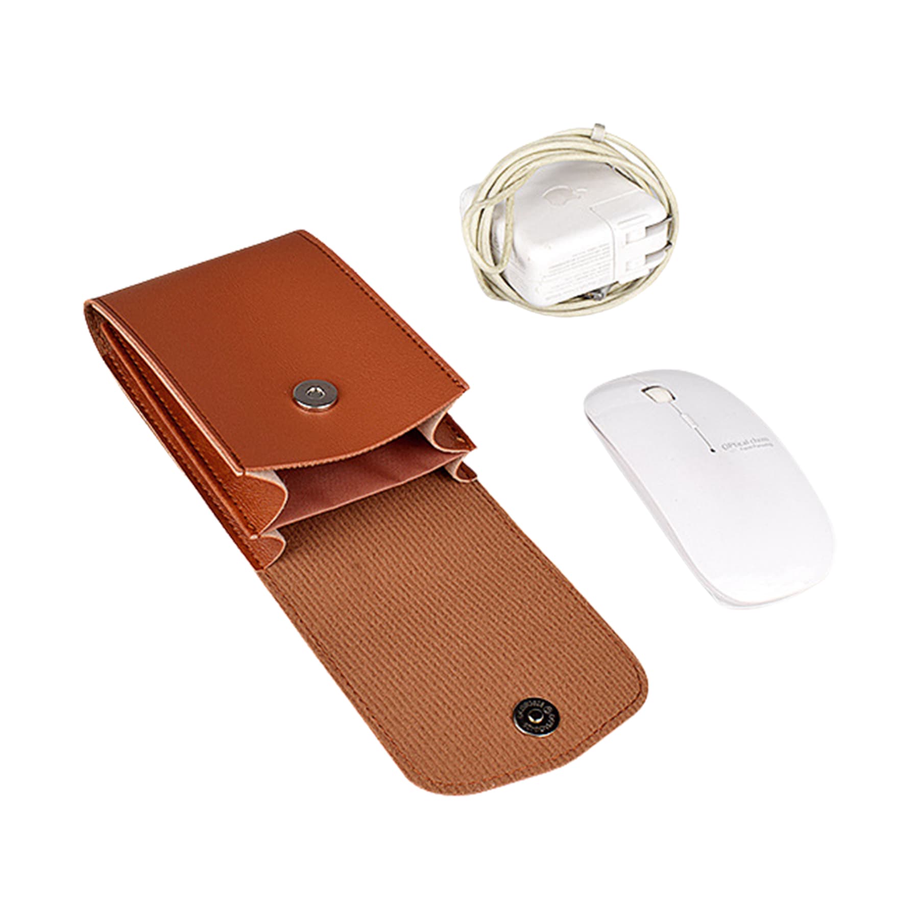 PU Leather Mouse Cable Organizer Bag