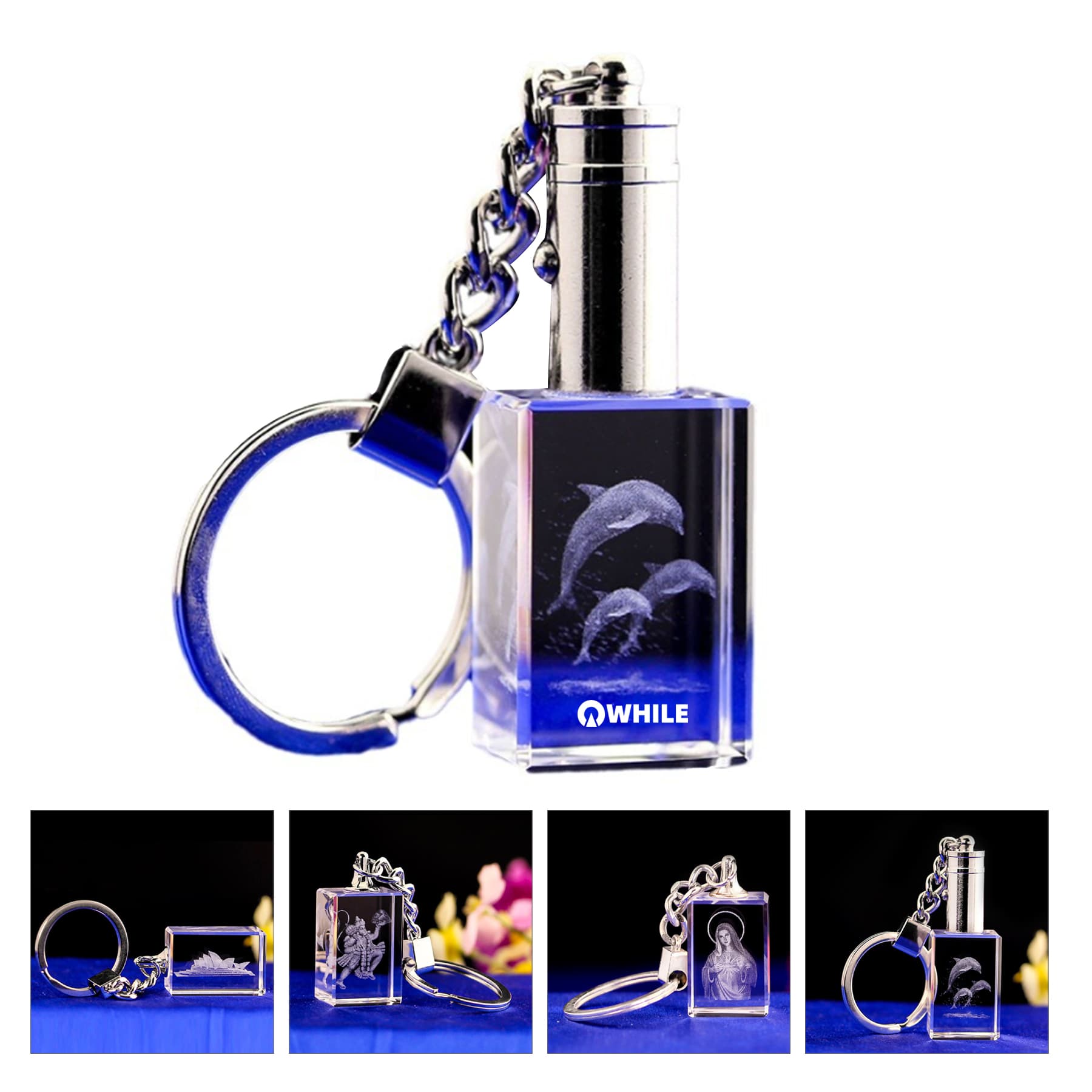 Crystal Key Holder With LED Flashlight