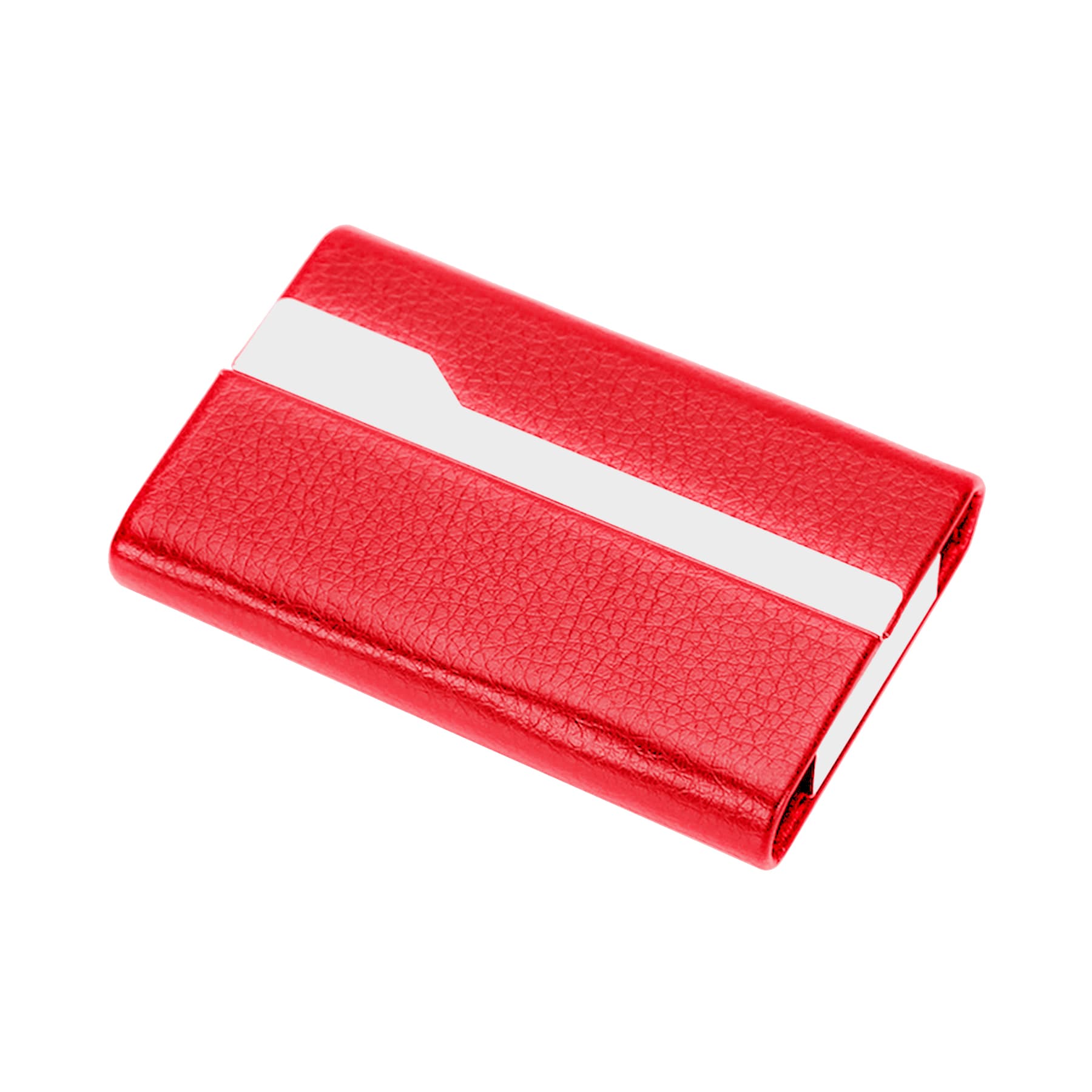 Stainless Steel Business Card With Leather Holder