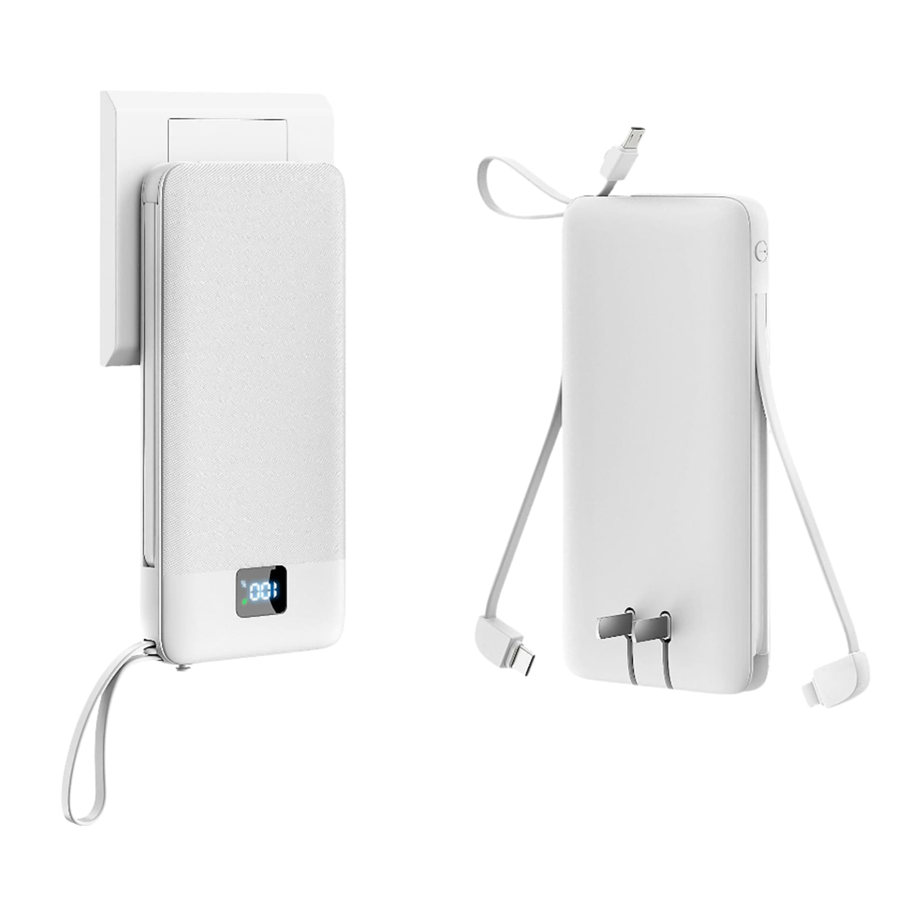 Power Bank with Plug 10000mAh Fast Charging