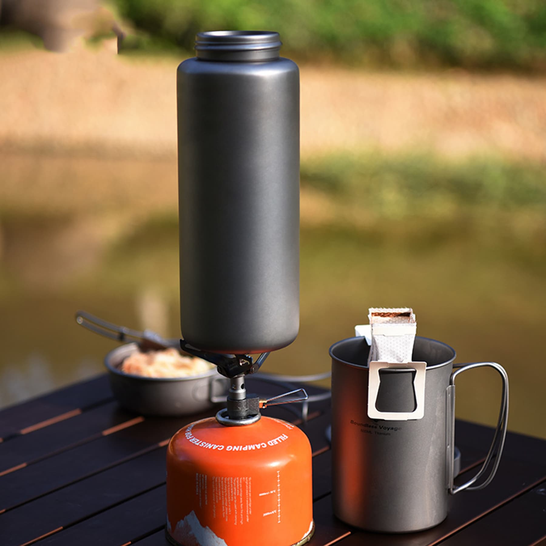 Titanium Sport Water Bottle 35 Oz For Hiking Camping