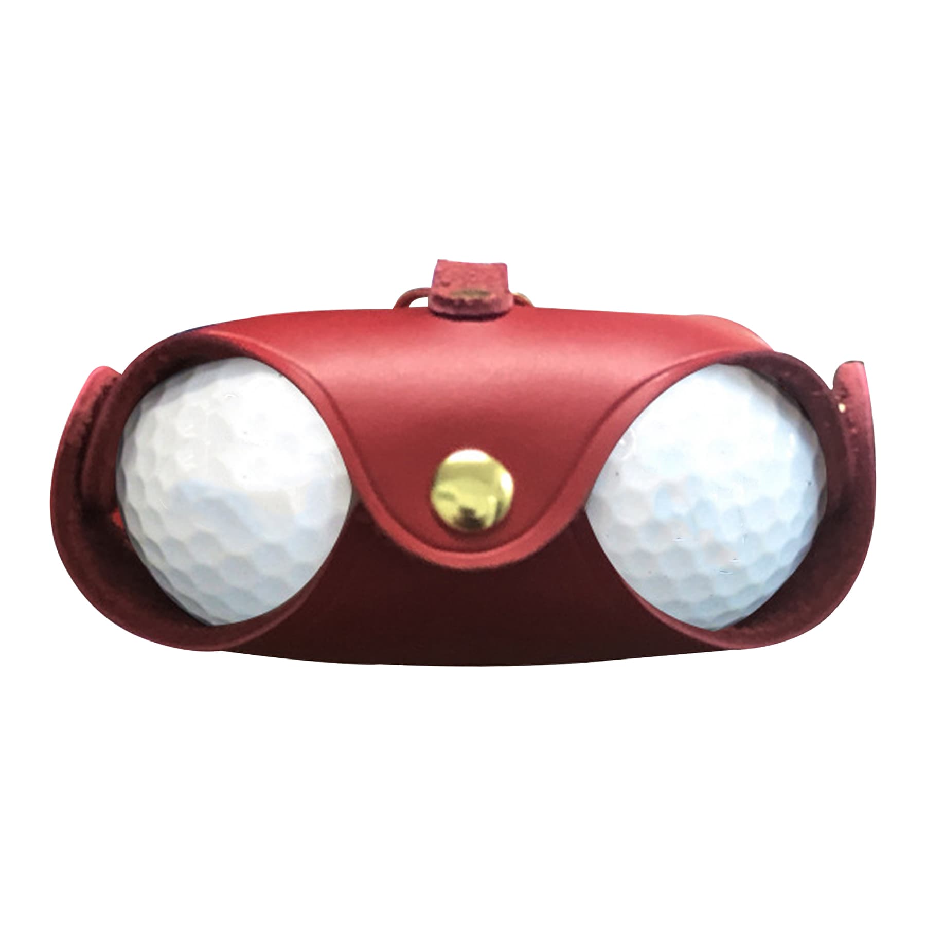 Portable Leather Golf Ball Carrier With Carabiner