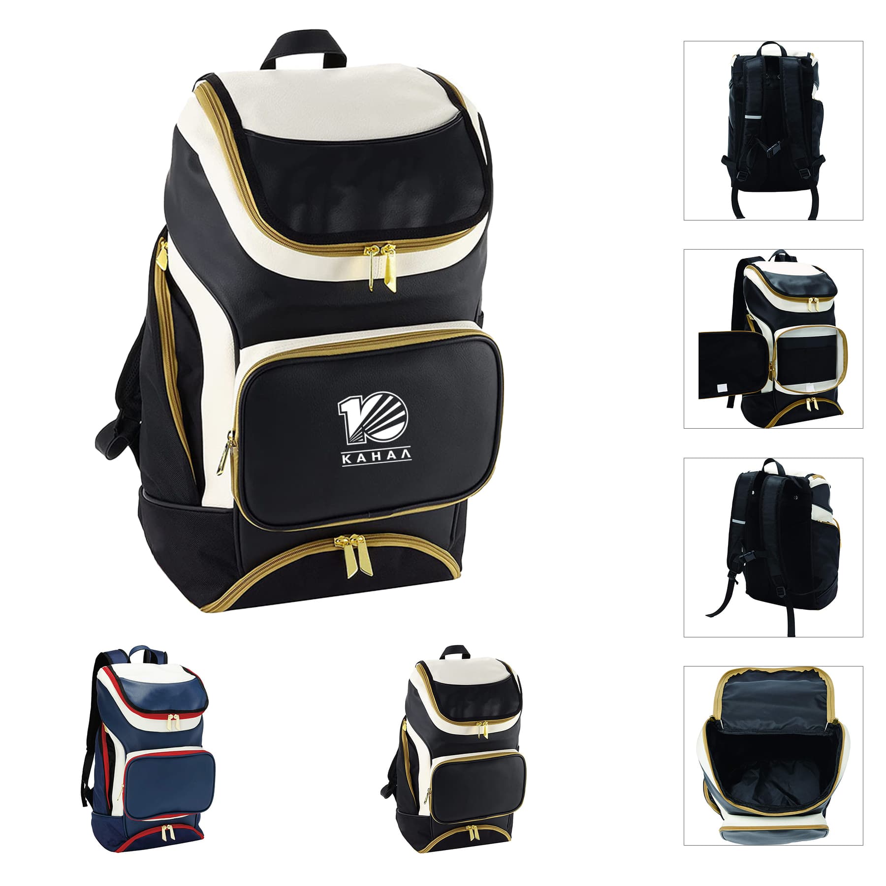 PU Leather Baseball Backpacks
