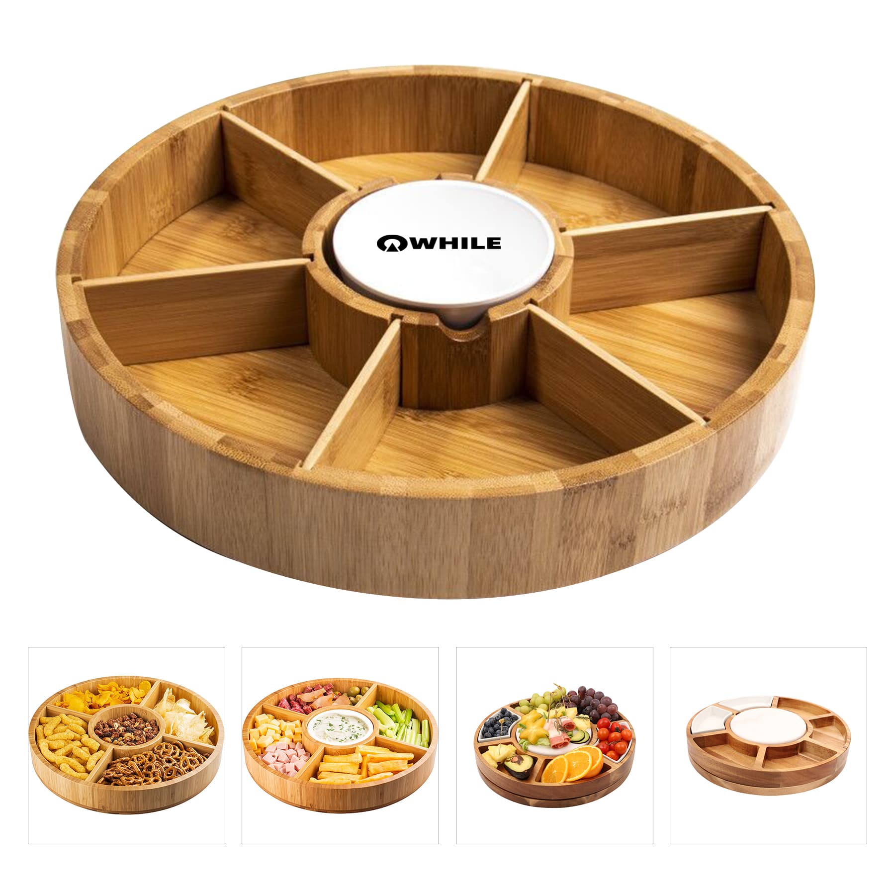 Taco Tray with Detachable Ceramic Dish