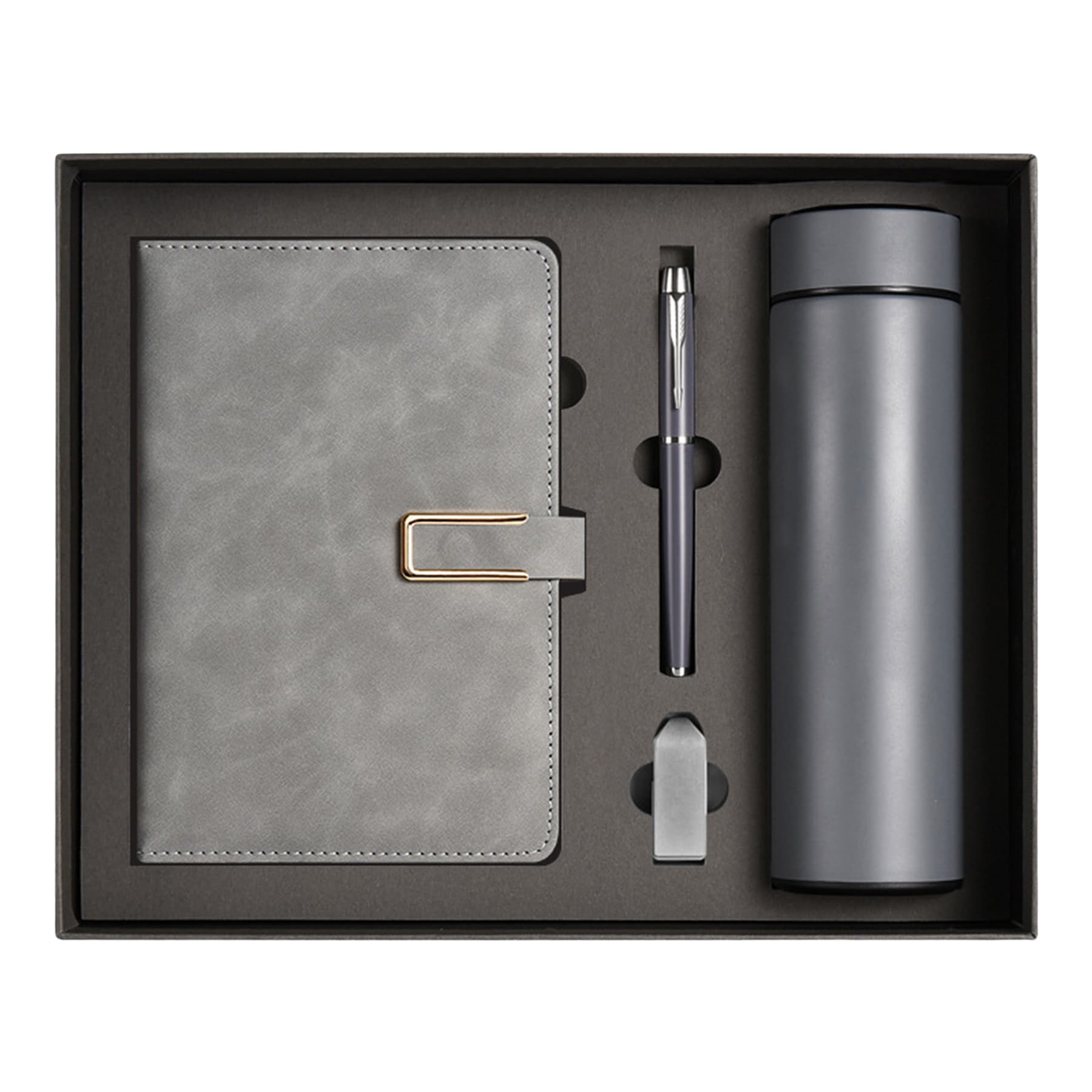 Luxurious Gift Set: A5 PU Notebook, Thermos, USB & Pen