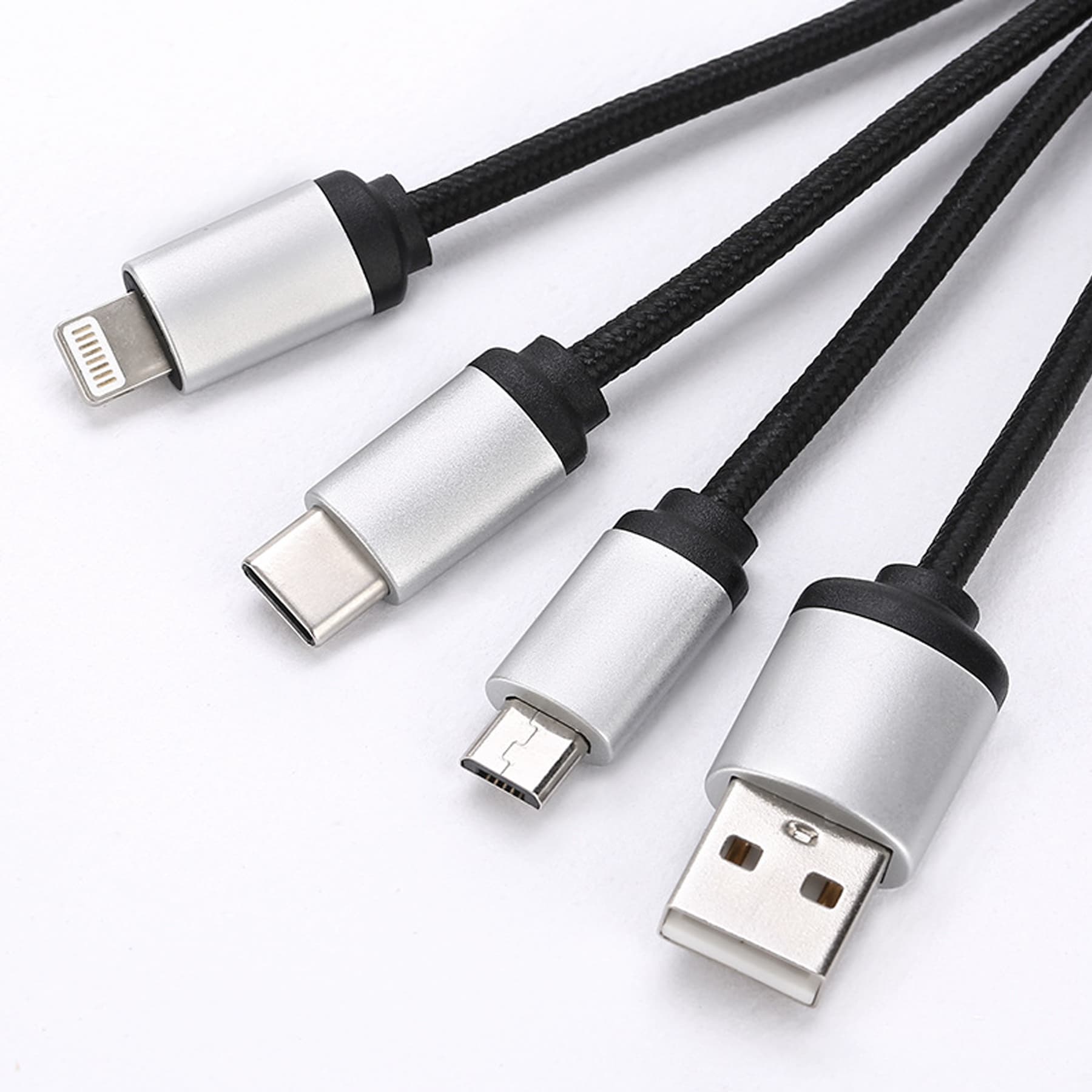 3 in 1 Light Up Short Charging Cable