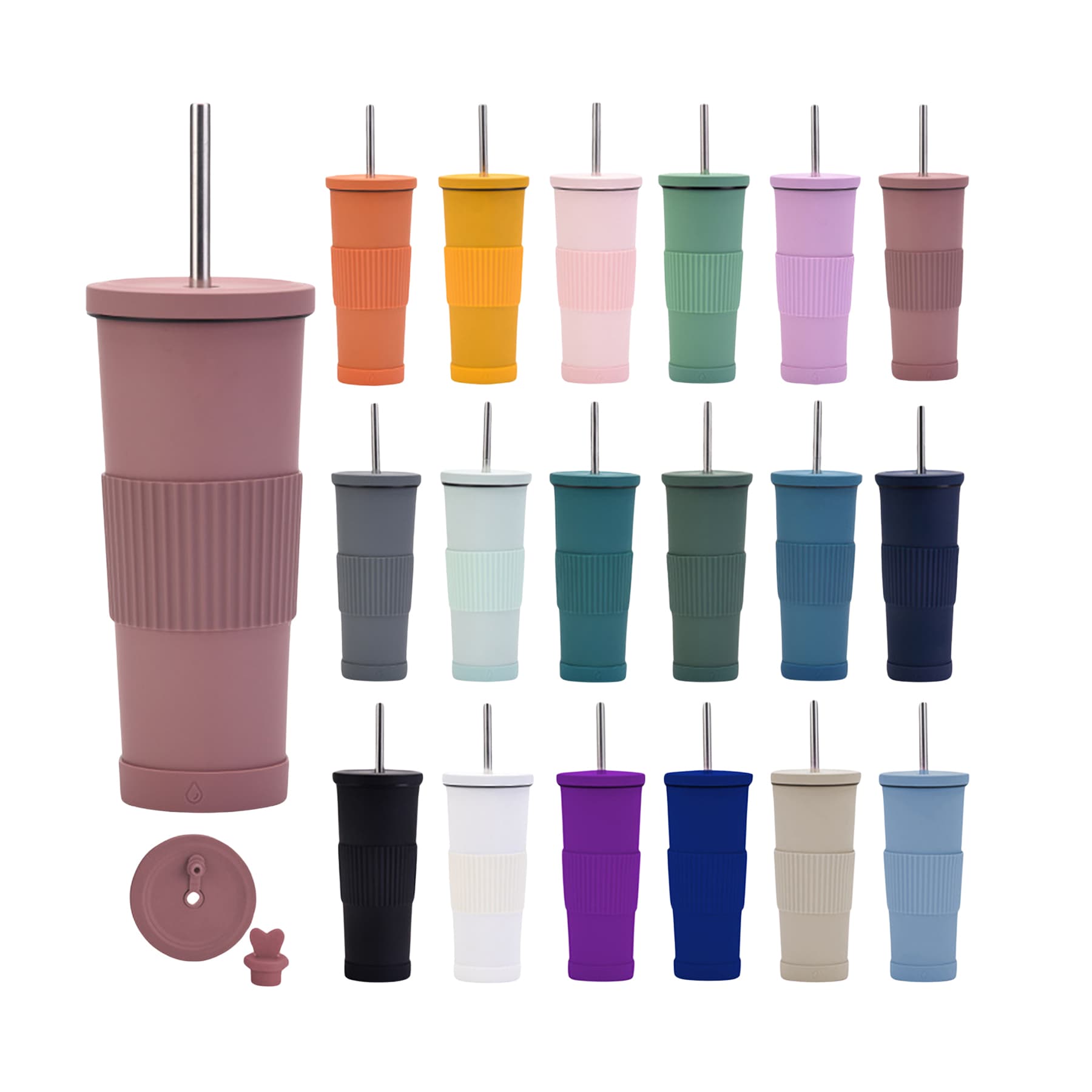 Straw Insulated Stainless Steel Tumbler Lid