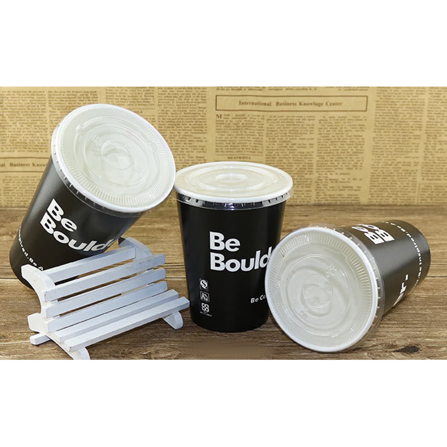 16 oz Disposable Paper Coffee Cups Lids