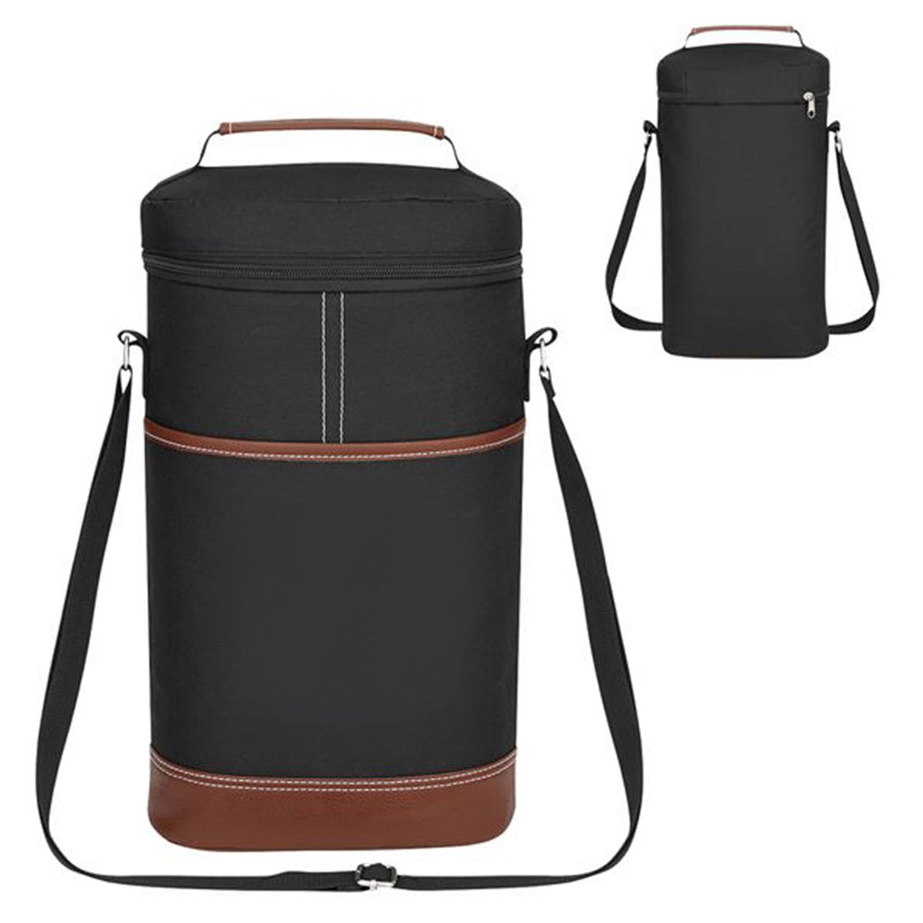 Portable insulated wine cooler bag