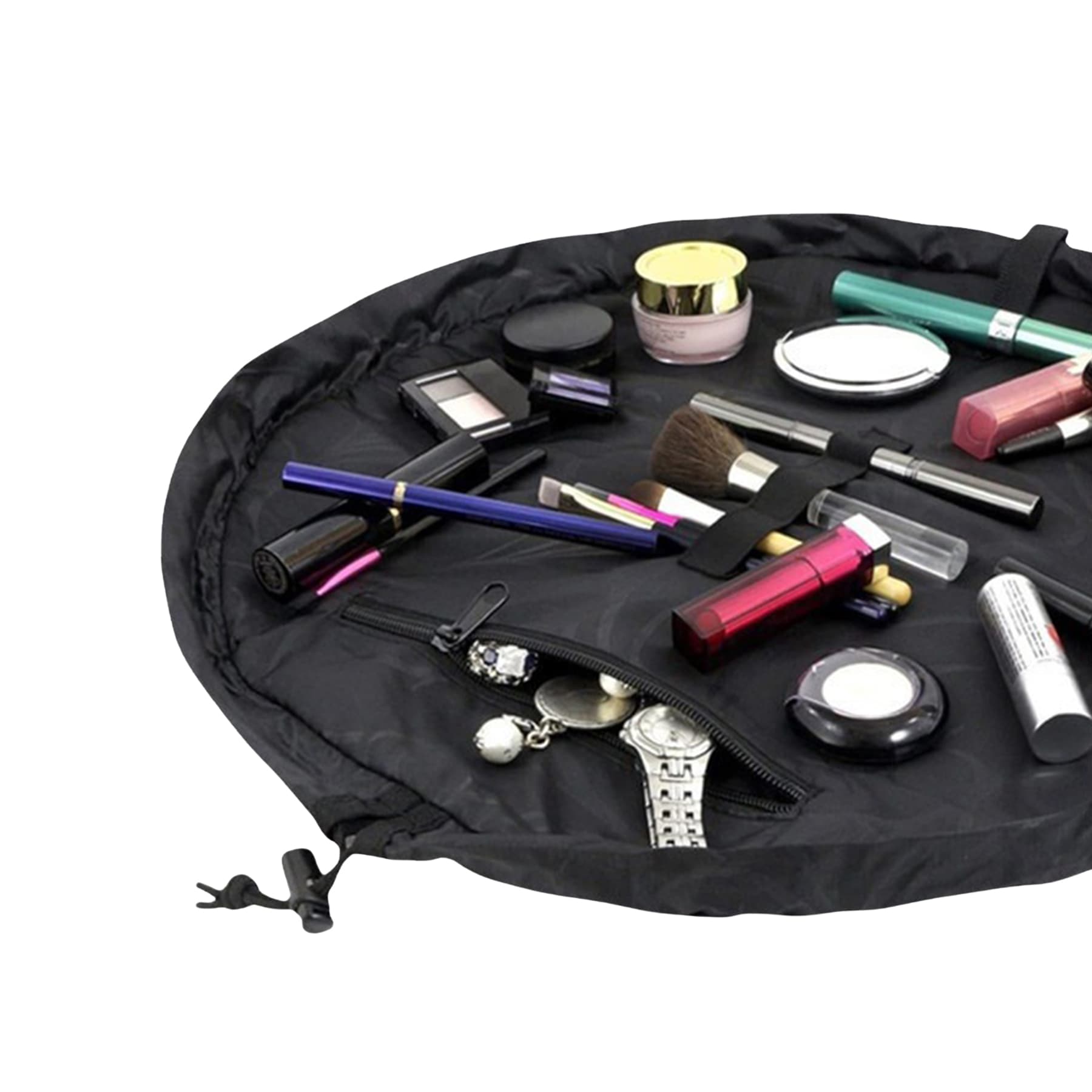 Polyester Large Capacity Portable Drawstring Cosmetic Bag