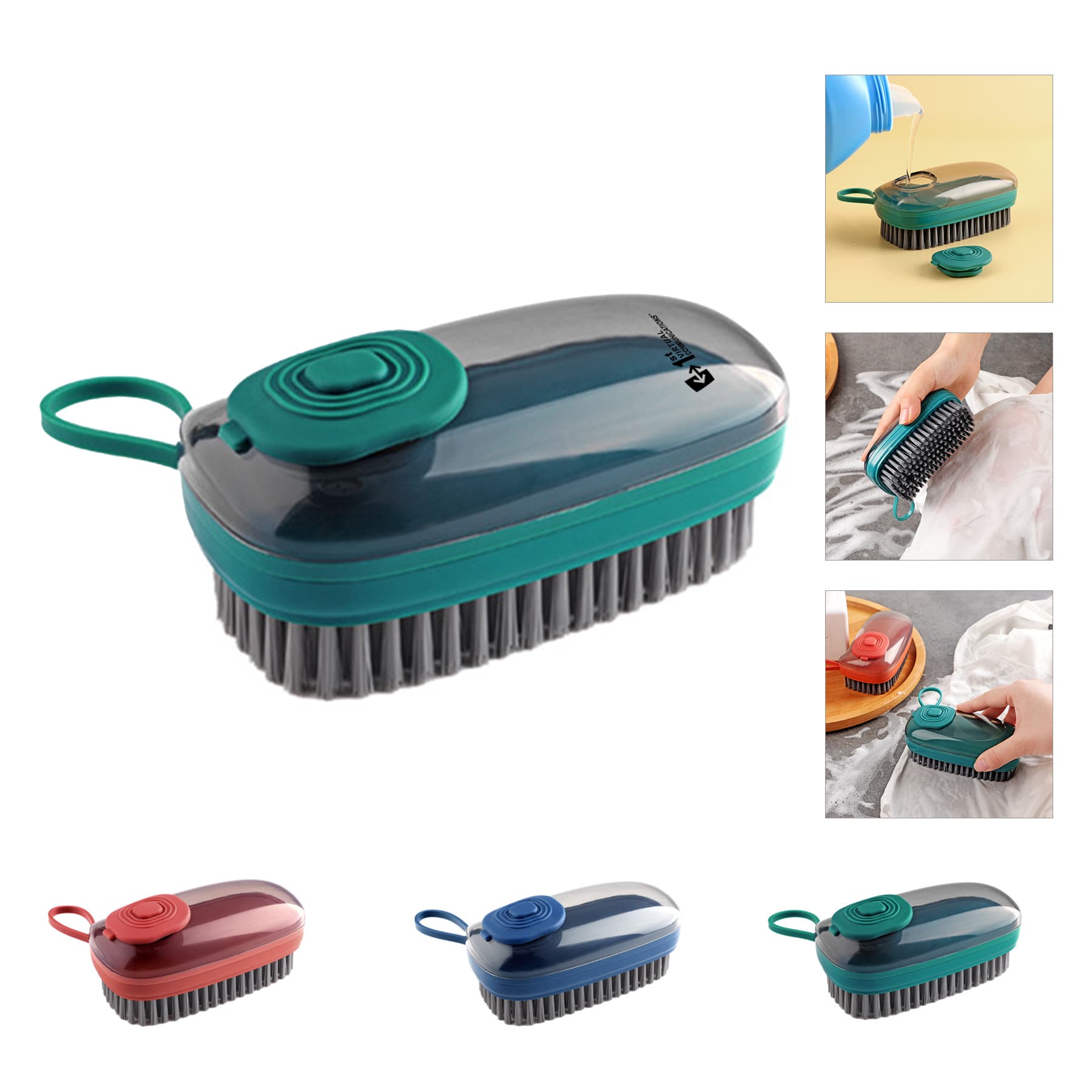 Soap Dispenser Scrub Cleaning Brush Set Household Cleaning